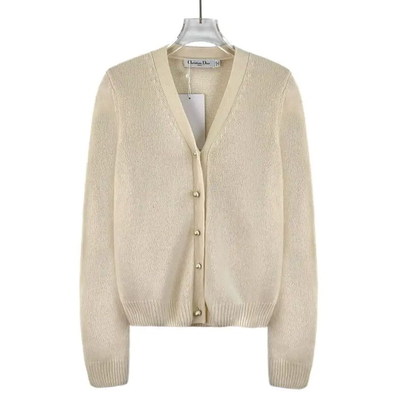 Dior Dior Beige Cashmere Cardigan for Women 0089 Size S / US 4 / IT 40 - 1 Thumbnail