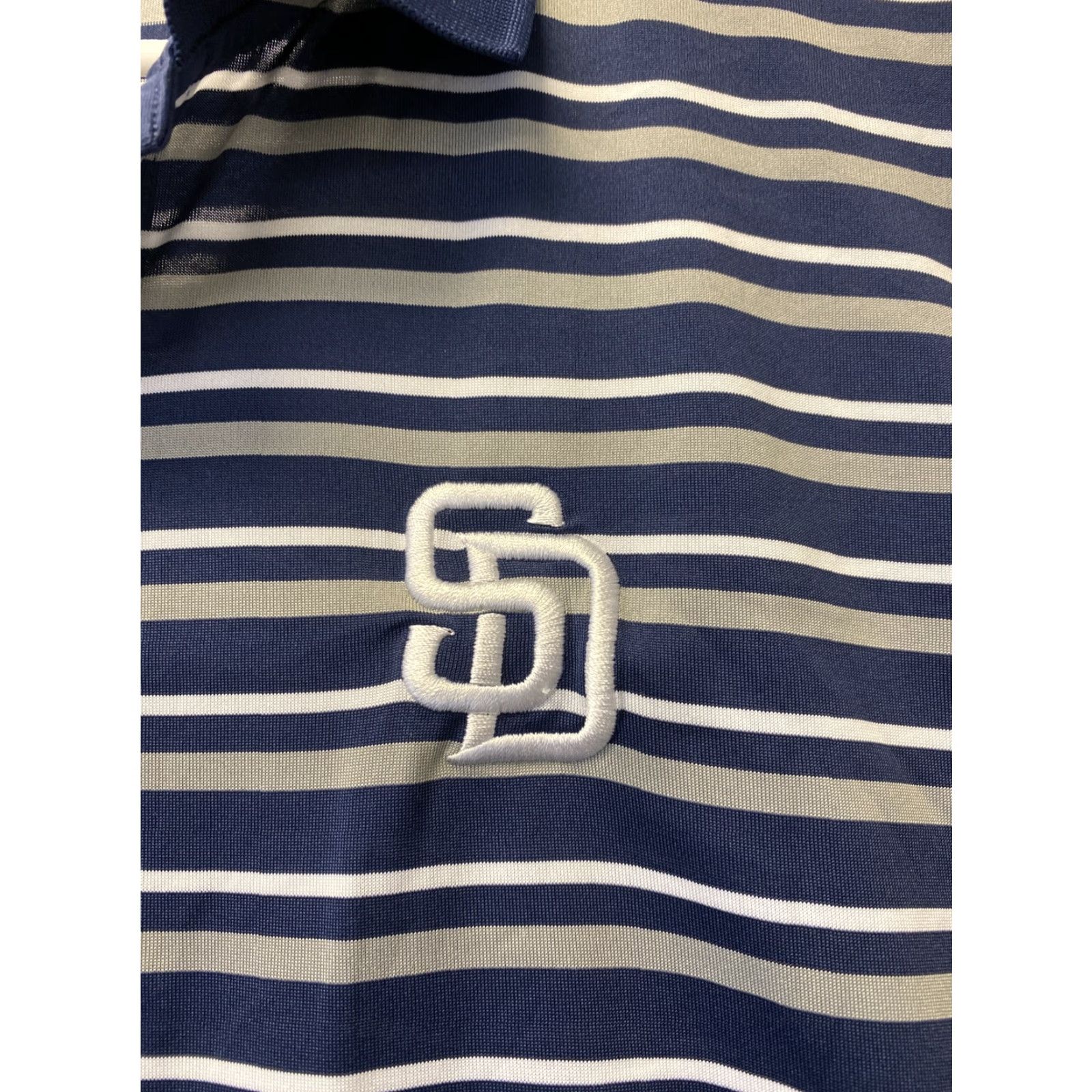 Vintage Majestic Polo Shirt Mens L Blue White Gray Golf San Diego Casual Adult 112-30 Size US L / EU 52-54 / 3 - 2 Thumbnail