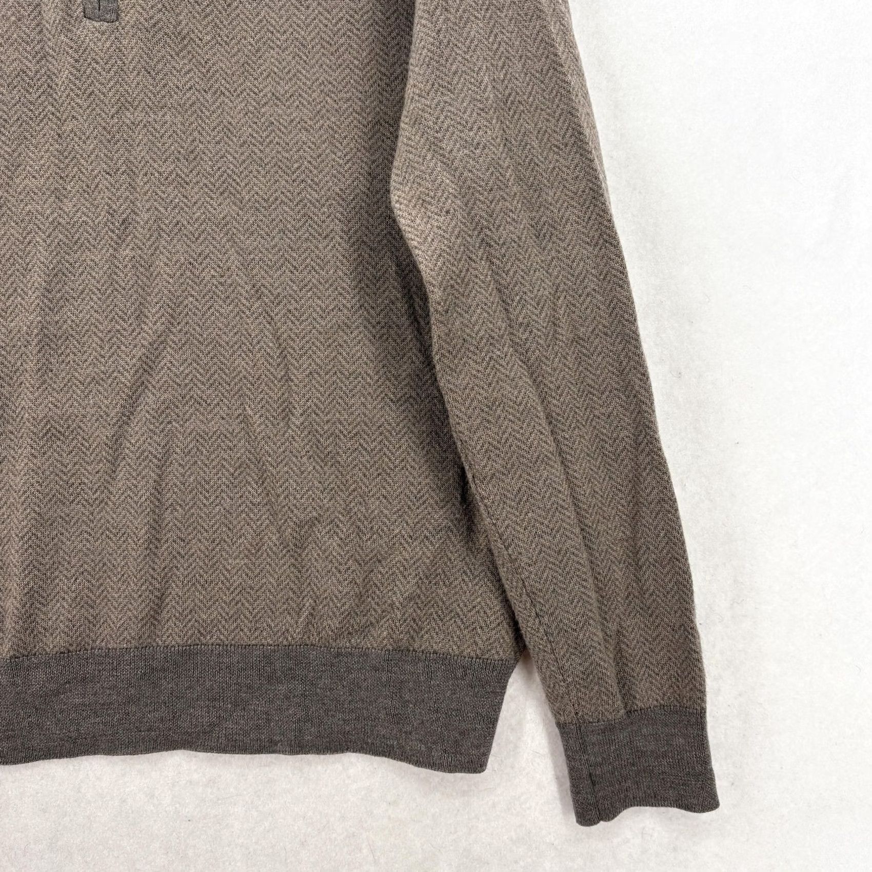 Brooks Brothers Brooks Brothers Sweater Mens M Brown Merino Wool 1/4 Zip Mock Neck Pullover Size US M / EU 48-50 / 2 - 3 Thumbnail