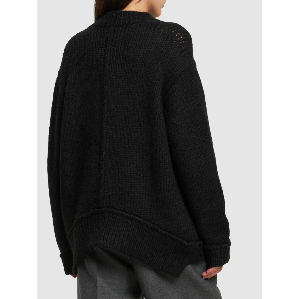 Tom Ford o1loc1c0924 MAK1258 Alpaca Wool V-neck Sweater in Black Size M / US 6-8 / IT 42-44 - 3 Thumbnail