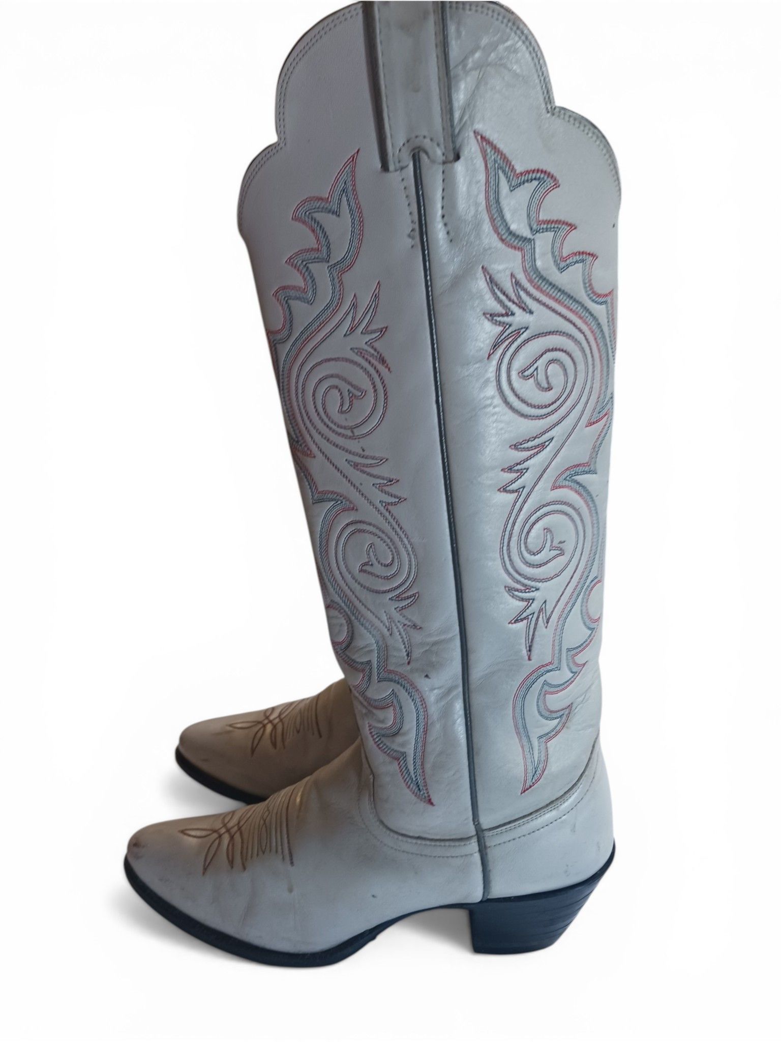 Justin Boots Vintage Justin Made in USA Grey Leather Cowboy Boots 7B Size US 7 / IT 37 - 5 Thumbnail