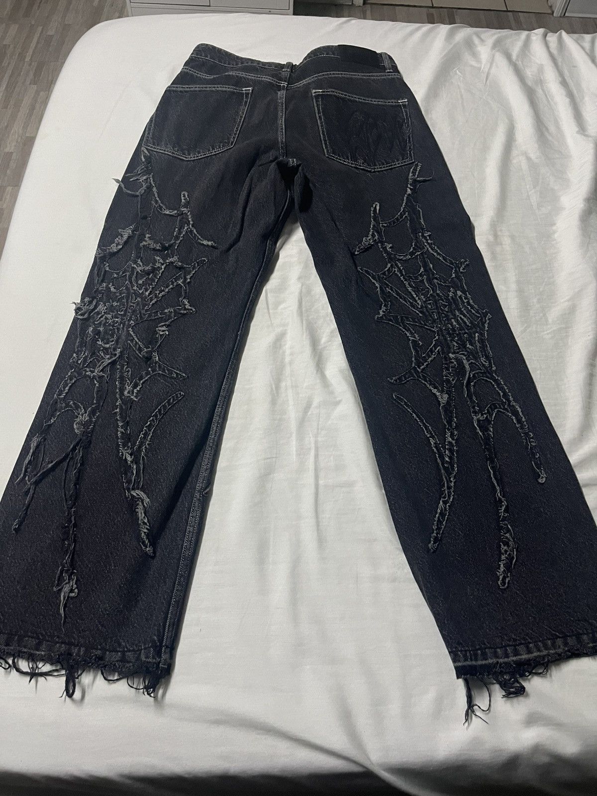 Revenge REVENGE SPIDER WEB DENIM PANT BLACK Size US 32 / EU 48 - 2 Thumbnail