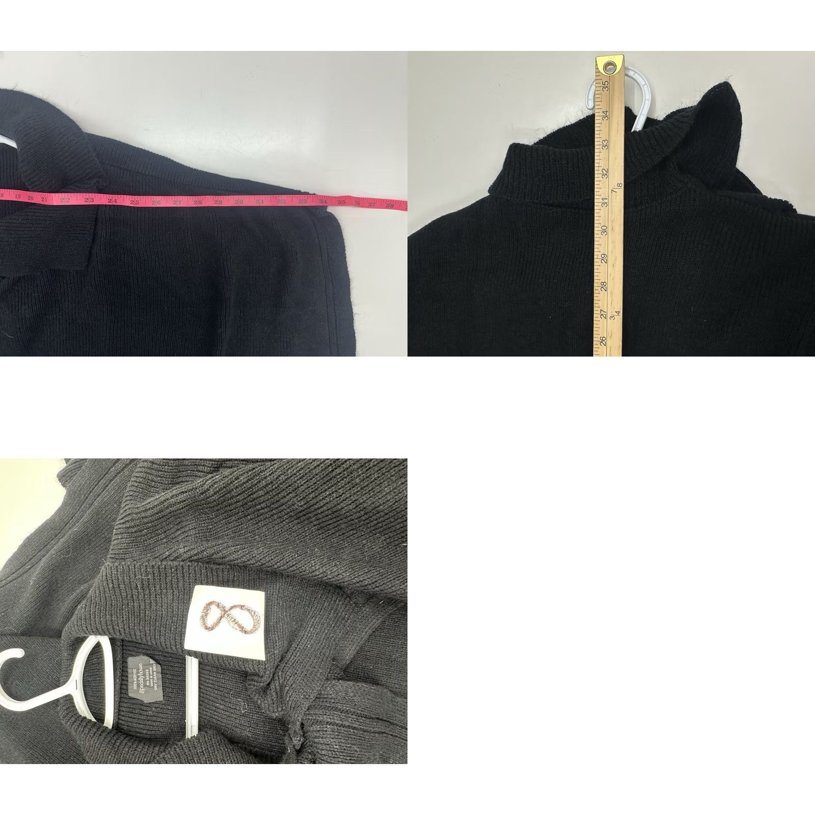 Vintage Specialty House Womens Sweater Cape One Size Black Vintage Knit Top Button Cape Solid 80s 90s Bohemian Womens Size ONE SIZE - 8 Thumbnail