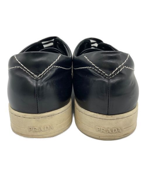 Prada PRADA Leather Sneakers Black 8 (26cm) Size US 8 / EU 41 - 3 Thumbnail