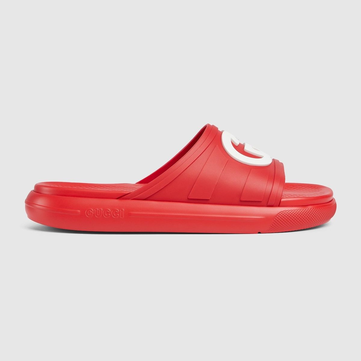 Gucci o1s1wg110125 Interlocking G Slides Sandals in Red Size US 11.5 / EU 44-45 - 1 Thumbnail
