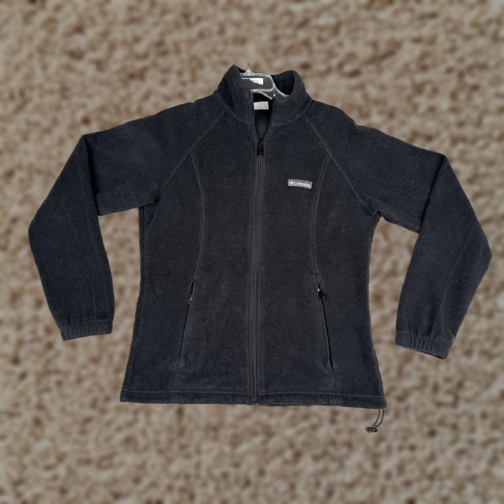 Vintage Columbia Jacket Womens L Black Full Zip Pockets Hiking Outdoor Trail Fleece Thermal Winter Activewear Casual Travel Size L / US 10 / IT 46 - 1 Thumbnail
