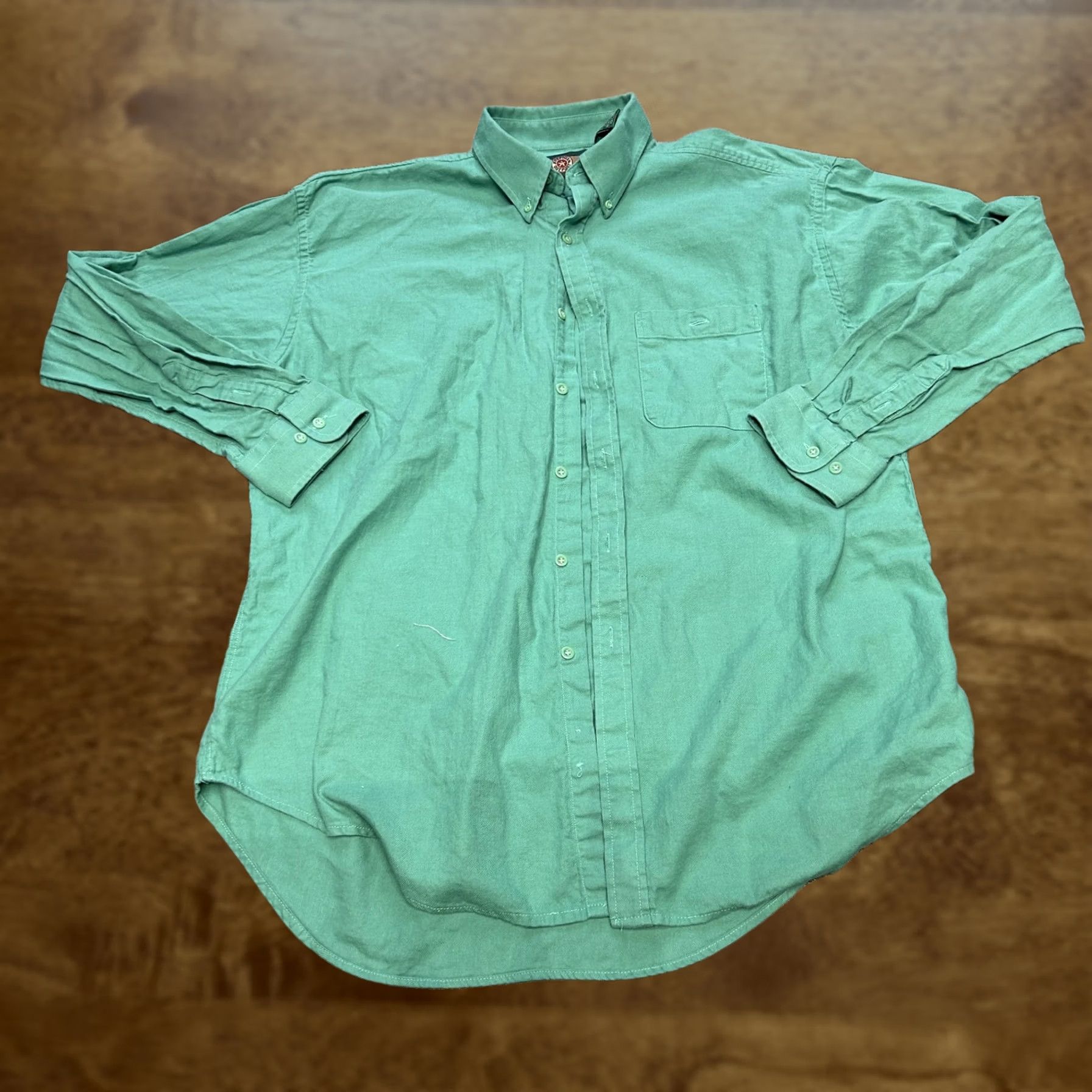 Faded Glory VINTAGE Button-Down Shirt Mens XL Green Long Sleeve Cotton Casual Pocket Oxford Size US XL / EU 56 / 4 - 1 Thumbnail