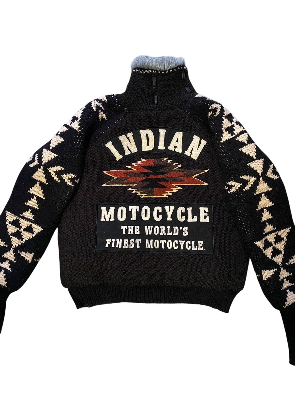 Indian Motorcycle Indian Motorcycle club fur knit navajo print jacket Size US M / EU 48-50 / 2 - 5 Thumbnail