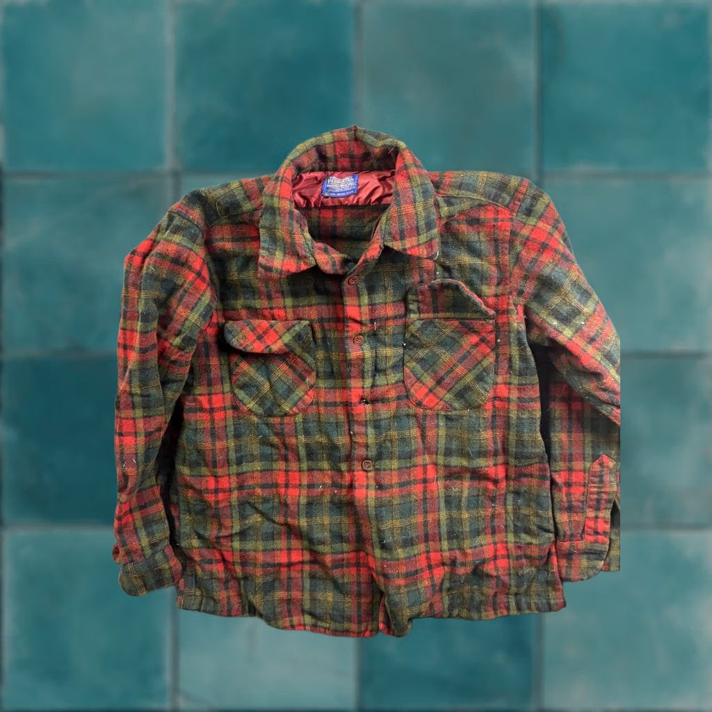 Pendleton VINTAGE Pendleton Shirt Mens XL Red Plaid Wool Lined Button Outdoor Jacket Size US XL / EU 56 / 4 - 1 Thumbnail