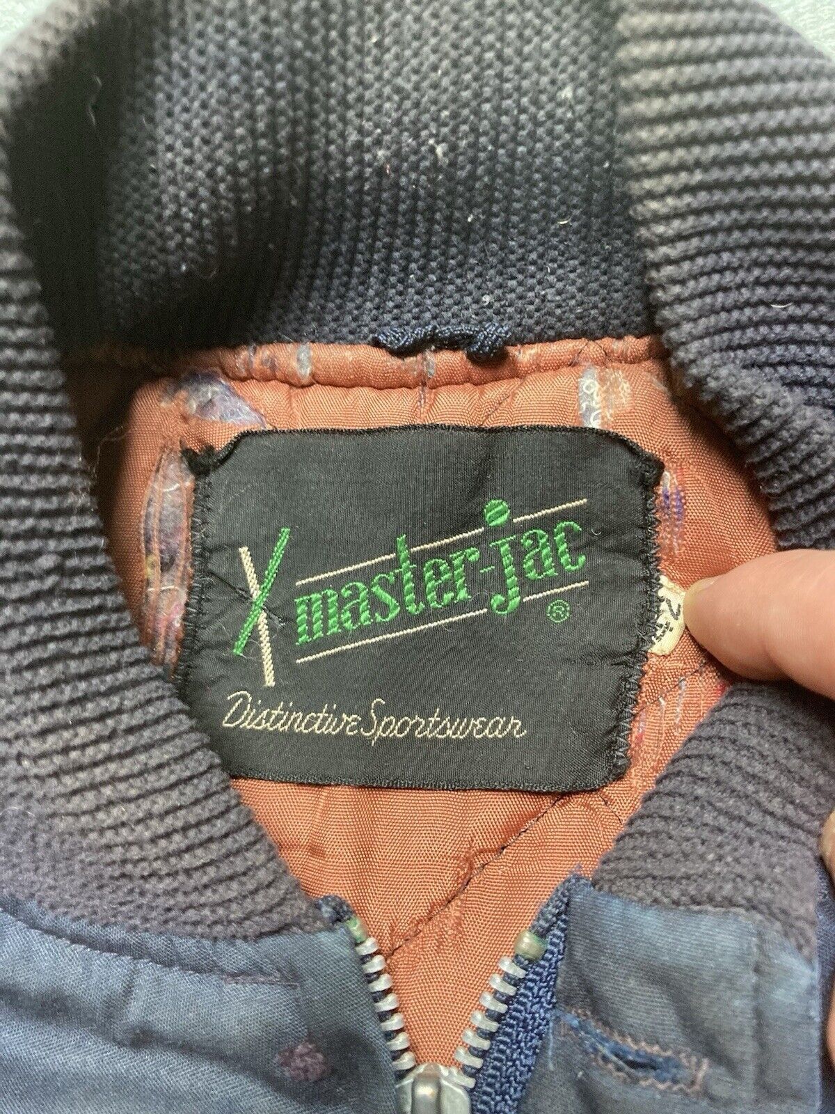 Vintage VTG 70s quilted bomber jacket master jac workwear blue 42 L Size US L / EU 52-54 / 3 - 9 Thumbnail