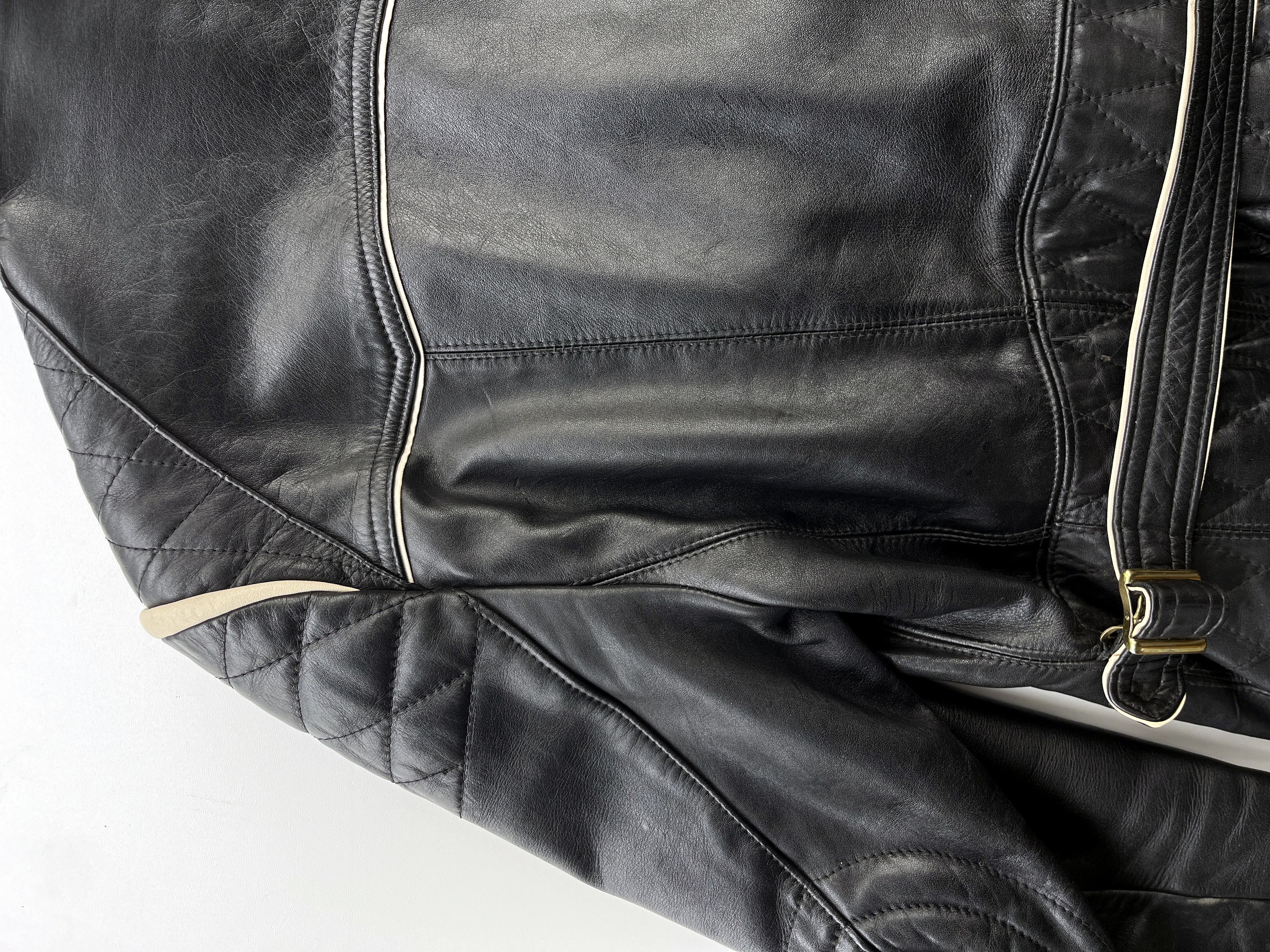 Vintage German Motorcycle Leather Jacket 1960's Size US L / EU 52-54 / 3 - 13 Thumbnail
