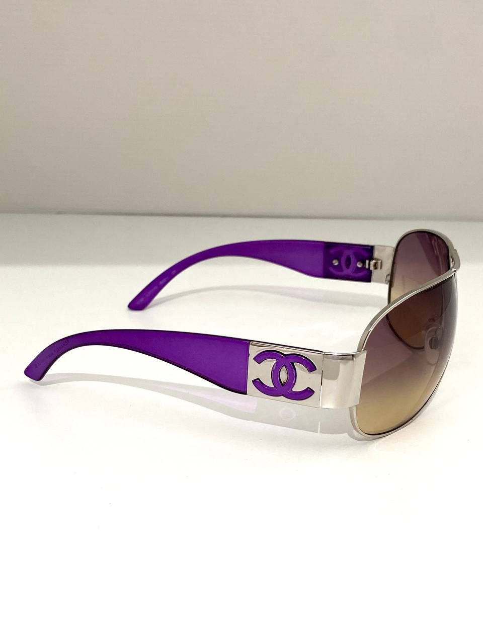 Chanel Chanel CC Logo Oversized Wrap Aviator 4128 Sunglasses Y2K Size ONE SIZE - 6 Thumbnail