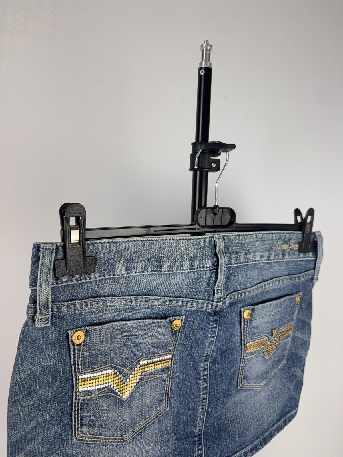 Guess × Japanese Brand Vintage 90s Y2K Guess Jeans Punk Rock Mini Skirt Size Size 29" - 4 Thumbnail