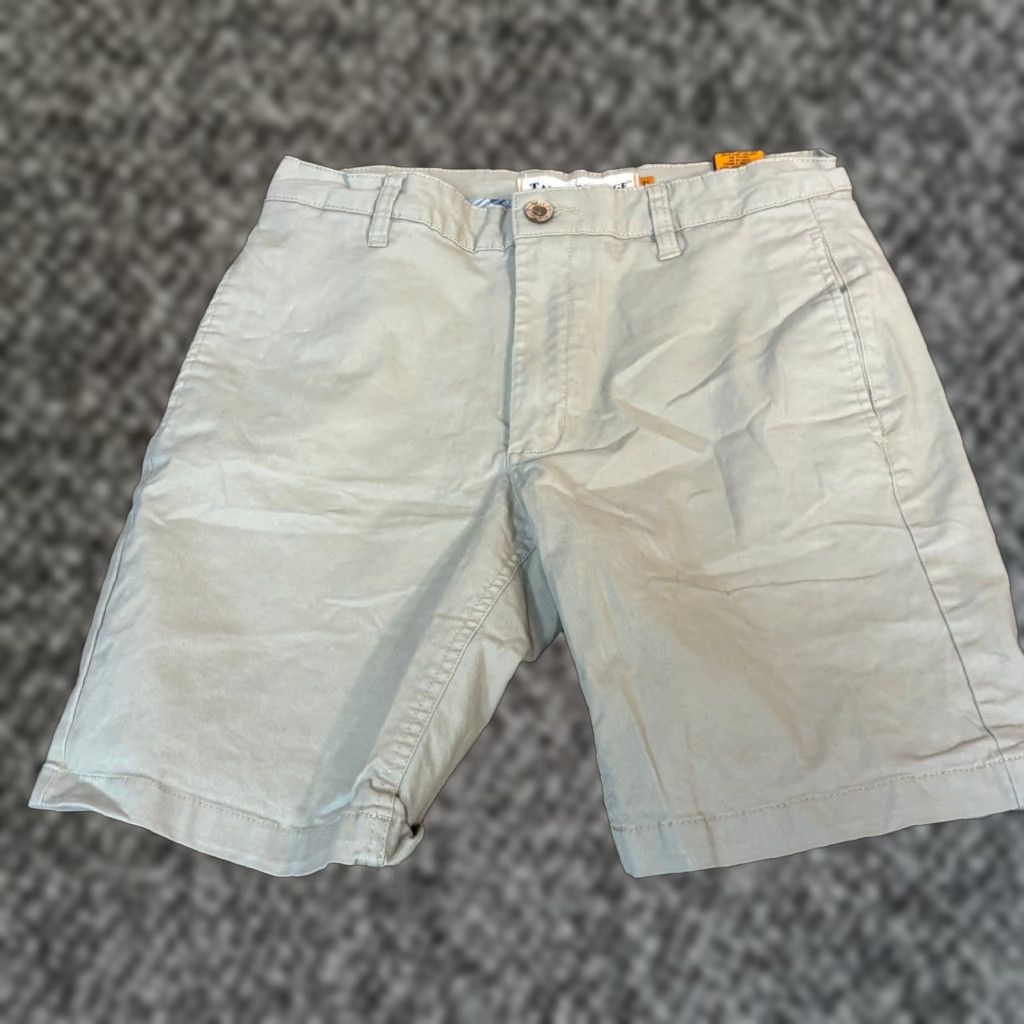 Vintage Tailor Vintage Shorts Mens 31 Beige Slim Fit 9 Inch Inseam Chino Short Size US 31 - 1 Thumbnail