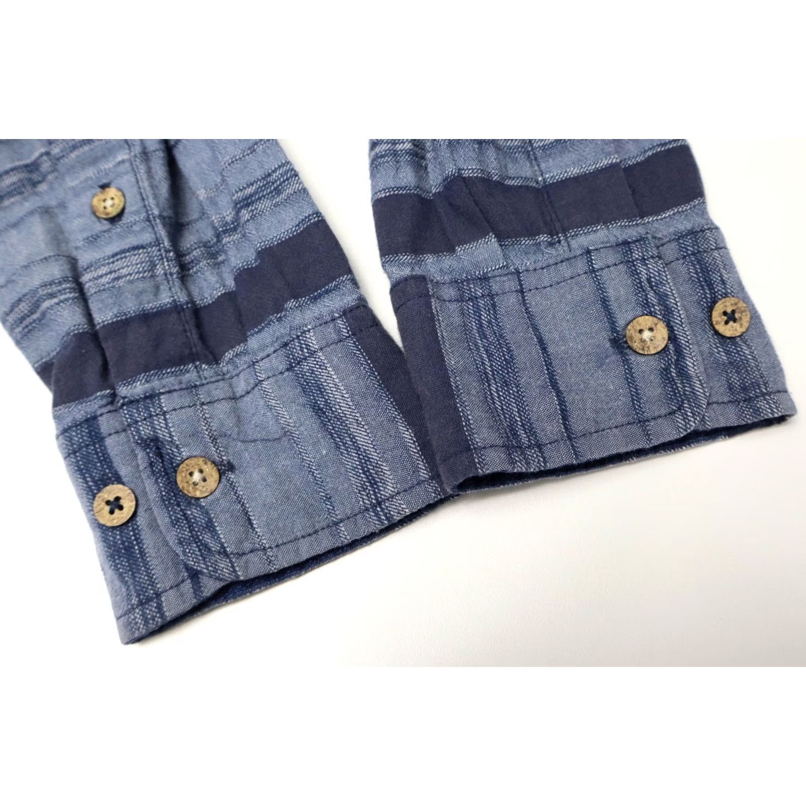 Lee Lee Men's MEDIUM Blue Striped Pocket Button Up Shirt Slim Fit Spread Collar Size US M / EU 48-50 / 2 - 6 Thumbnail
