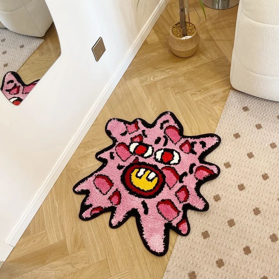 Japanese Brand × Vintage Cherry Bomb Rug Strange & interesting Handmade Tufted Carpet Size ONE SIZE - 5 Thumbnail
