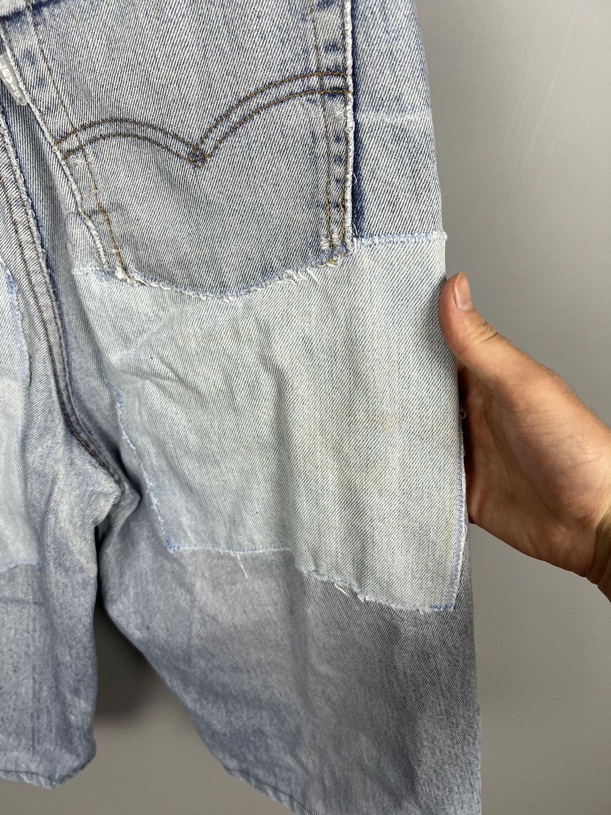 Levi's Vintage Clothing Rare Levi’s vintage custom patchwork silver tab jeans shorts Size 27" / US 4 / IT 40 - 4 Thumbnail