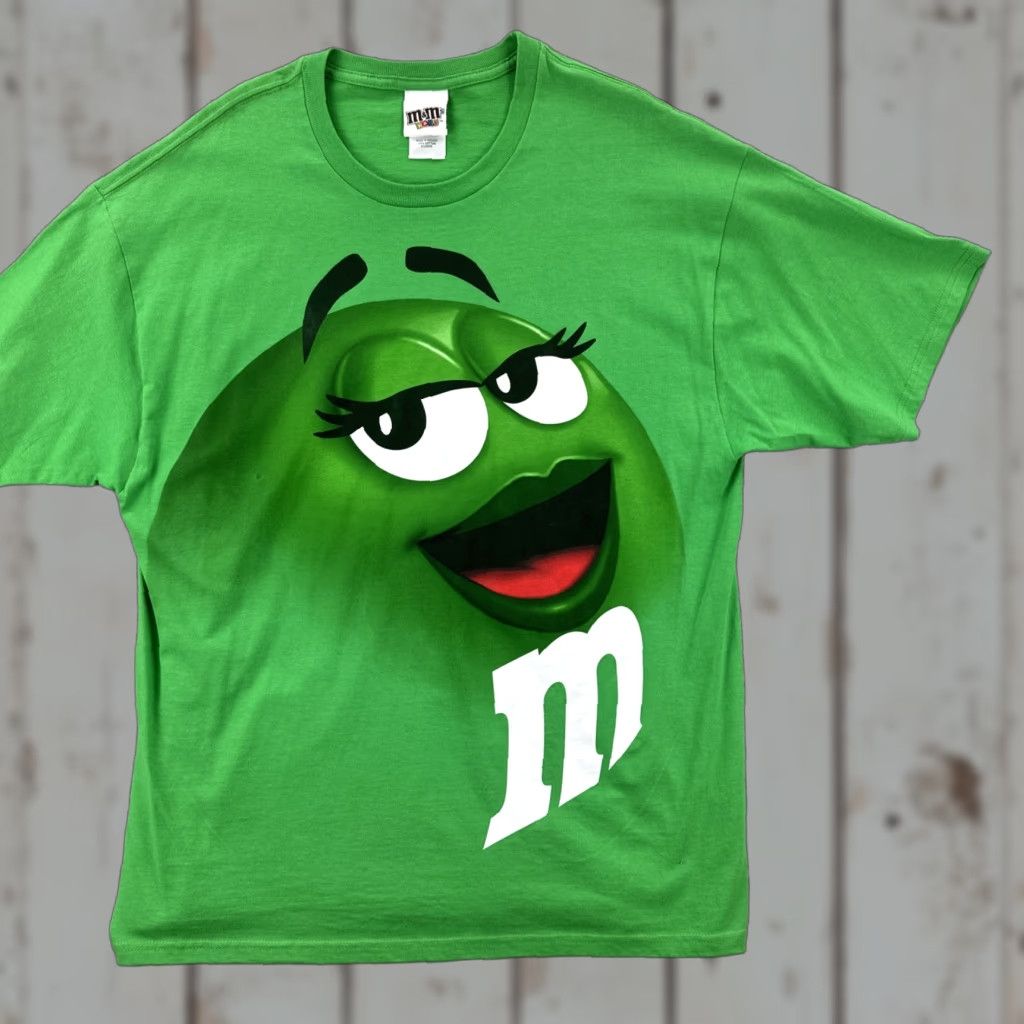 Vintage M&M’s World T-Shirt Mens XL Green Graphic Print Ms. Green M&M Short Sleeve Crew Neck Shirt Size US XL / EU 56 / 4 - 1 Thumbnail