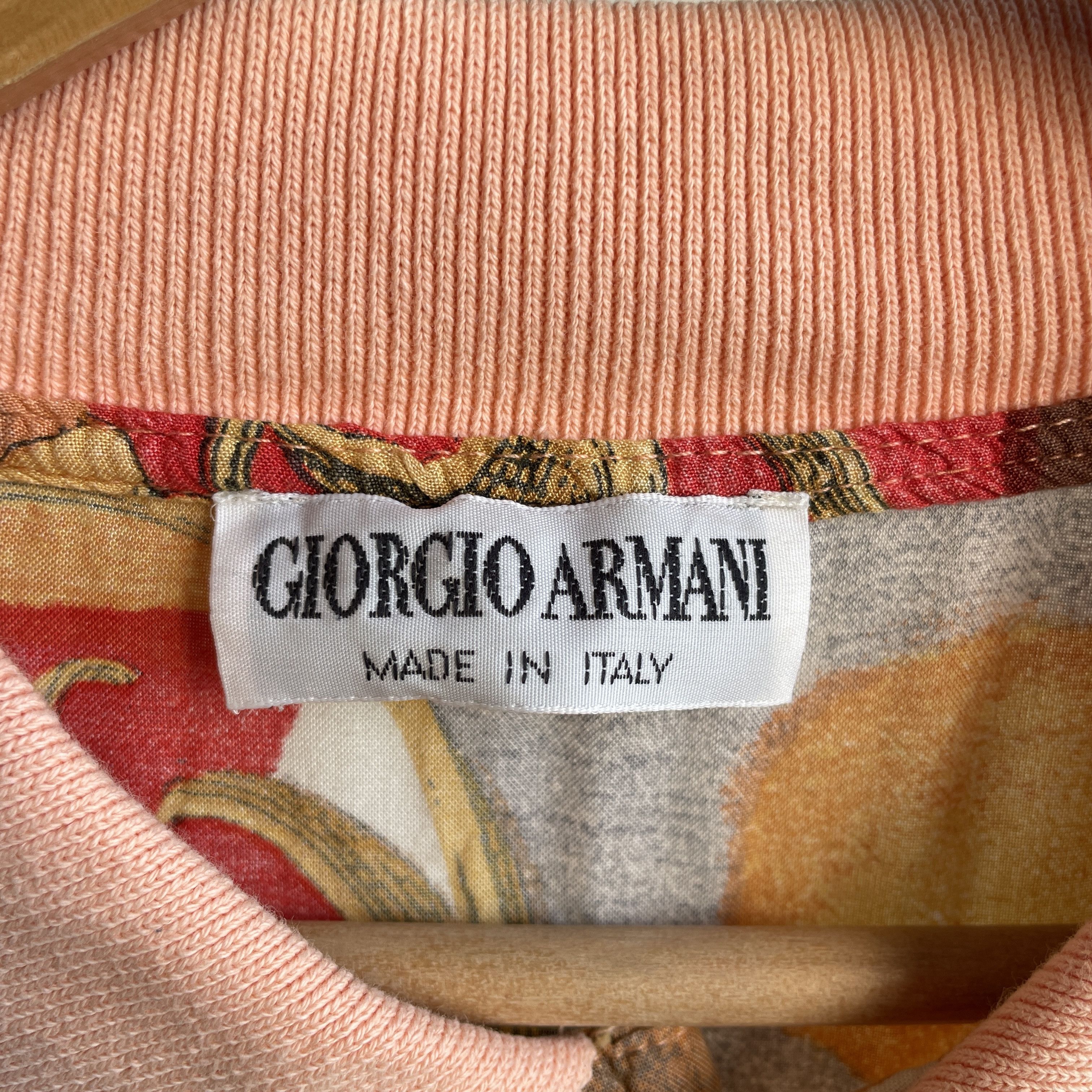 Giorgio Armani Giorgio Armani VTG 80s Baroque All Over Print Polo T-Shirt Size US L / EU 52-54 / 3 - 8 Thumbnail