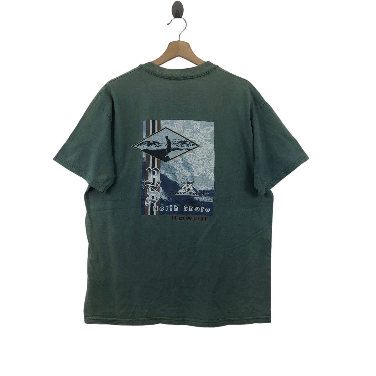 Vintage Vintage 90s NORTH SHORE Island Motion Hawaii T-Shirt Size US L / EU 52-54 / 3 - 3 Thumbnail