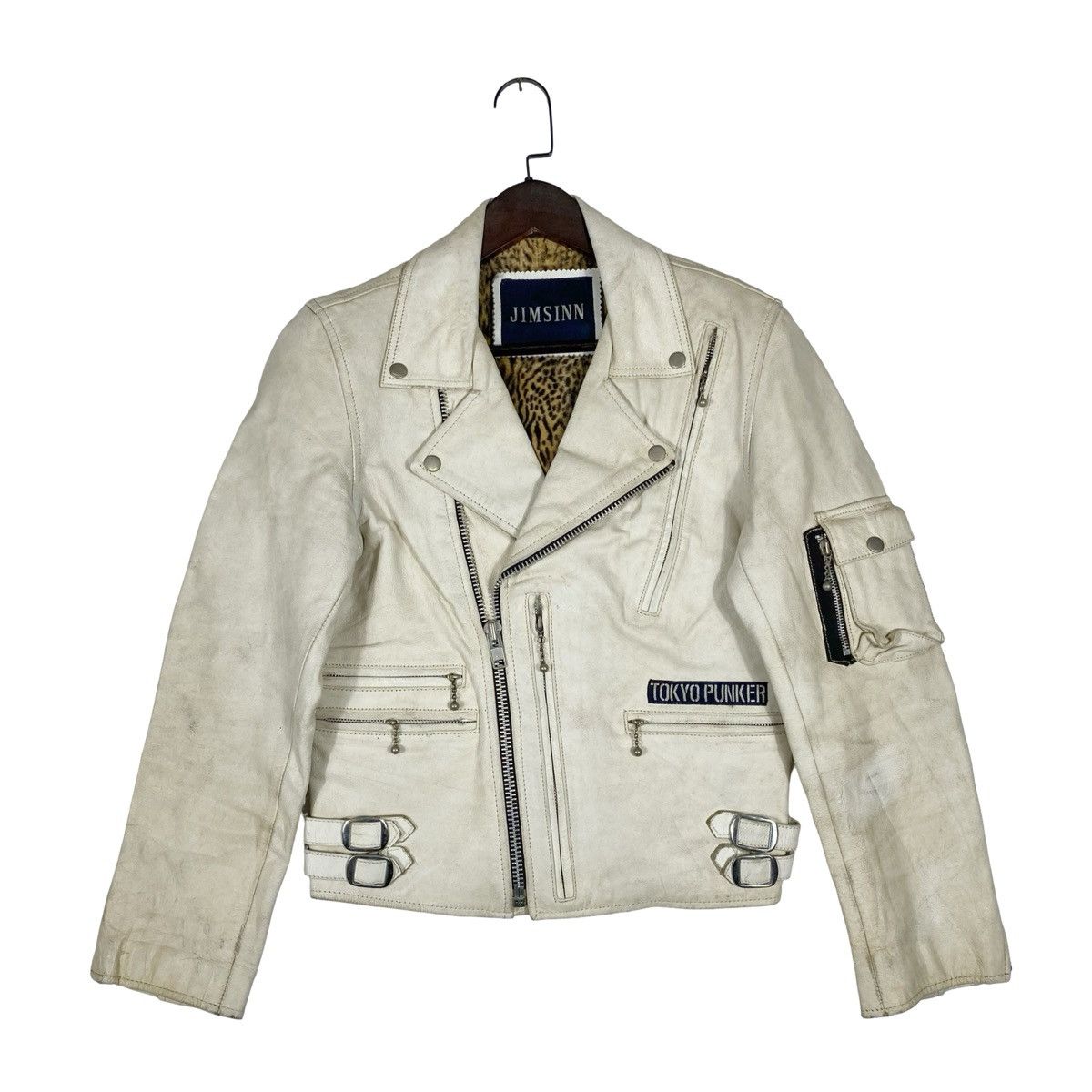 Japanese Brand Vintage Jimsinn Tokyo Punker Leather Jacket Size US S / EU 44-46 / 1 - 1 Thumbnail