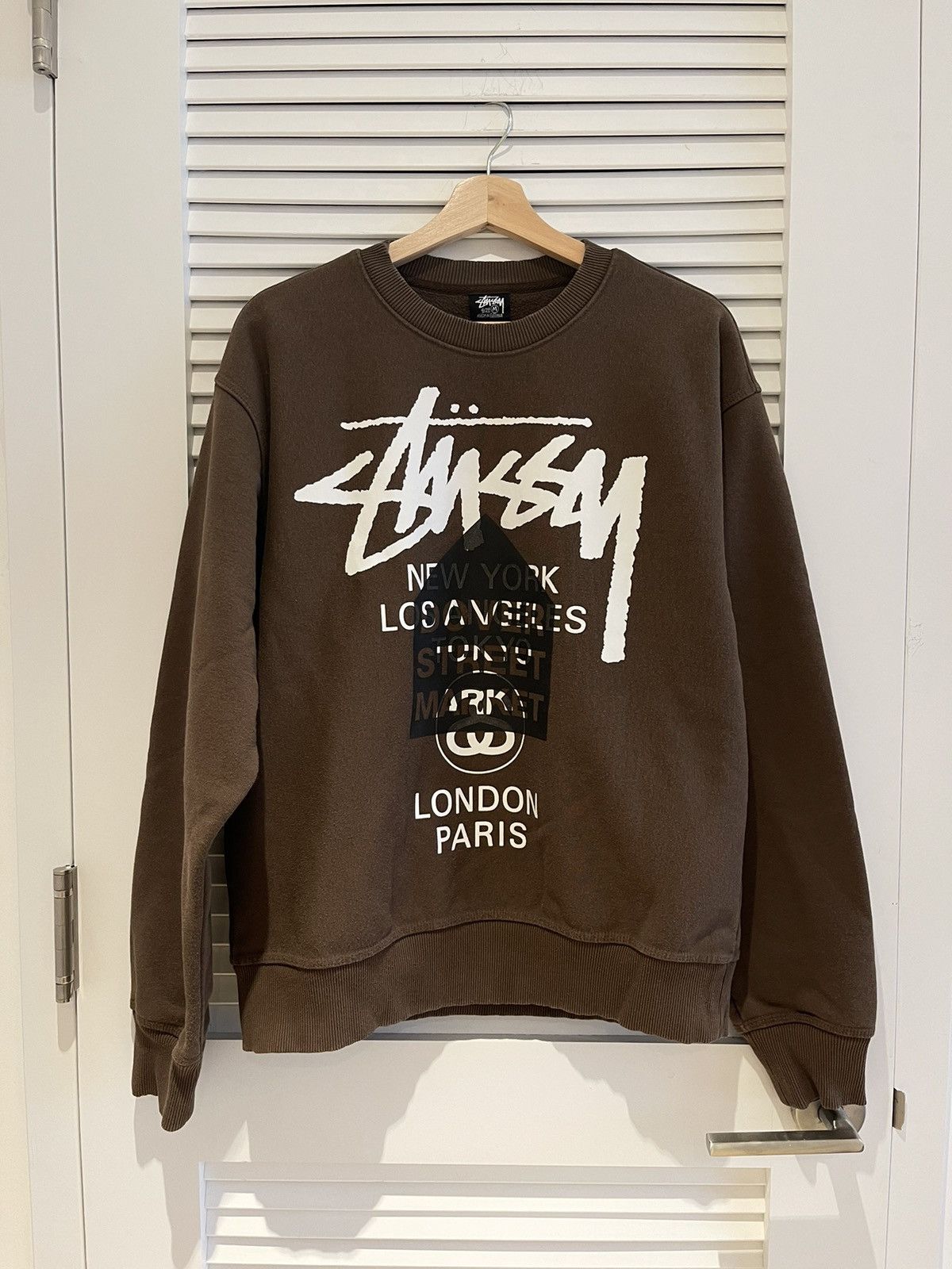 image of Stussy X Dover Street Market Heavyweight Sweatshirt Size M in Brown, Men's
