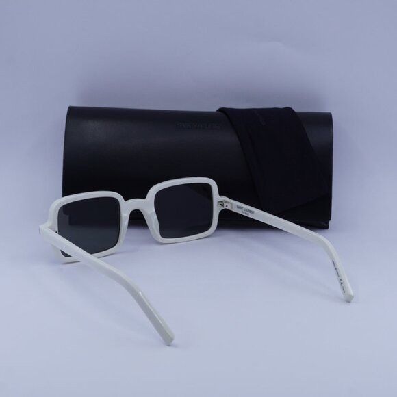 Saint Laurent Paris Saint Laurent SL332 003 Sunglasses Ivory Rectangle Frame Size ONE SIZE - 10 Thumbnail