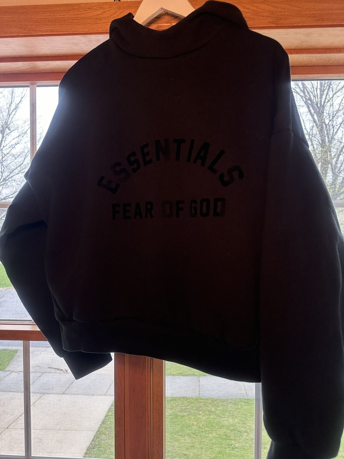 image of Essentials Arch Logo Hoodie in Black, Men's (Size Small)