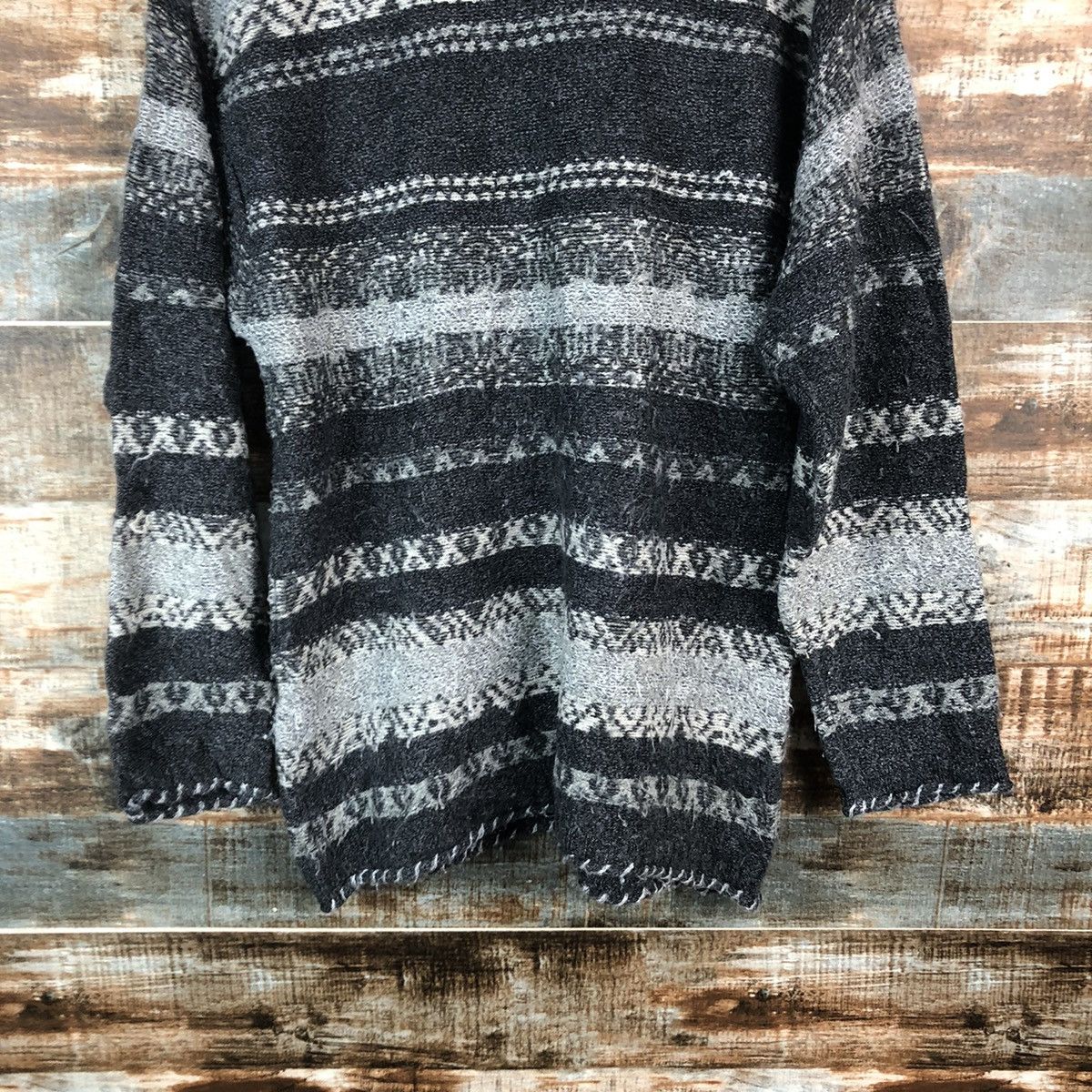 Homespun Knitwear DL Vino Rouge stripe Gray vintage Knitwear #C723 Size US M / EU 48-50 / 2 - 14 Thumbnail
