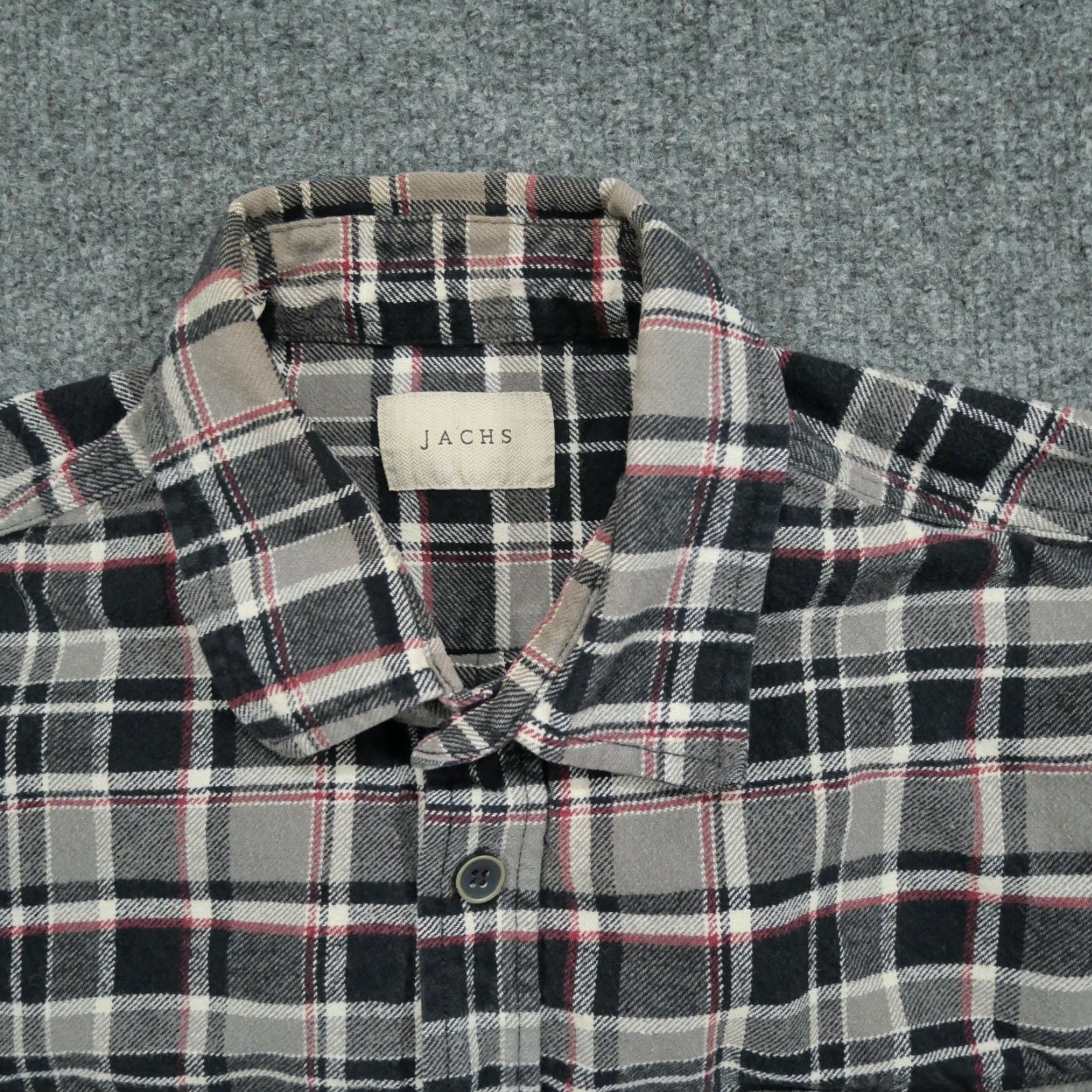 Vintage JACHS Shirt Mens XL Green Red Plaid Flannel Button-Up Workwear Cotton Classic Button-Down Pockets Size US XL / EU 56 / 4 - 3 Thumbnail