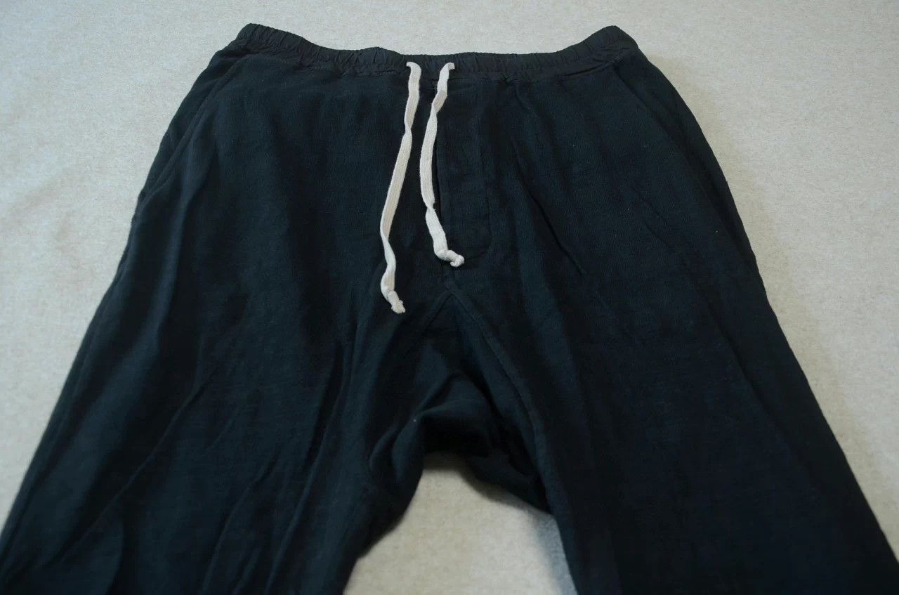 Rick Owens Rick Owens Black Dropped Crotch Cuffed Pants Size US 28 / EU 44 - 2 Thumbnail