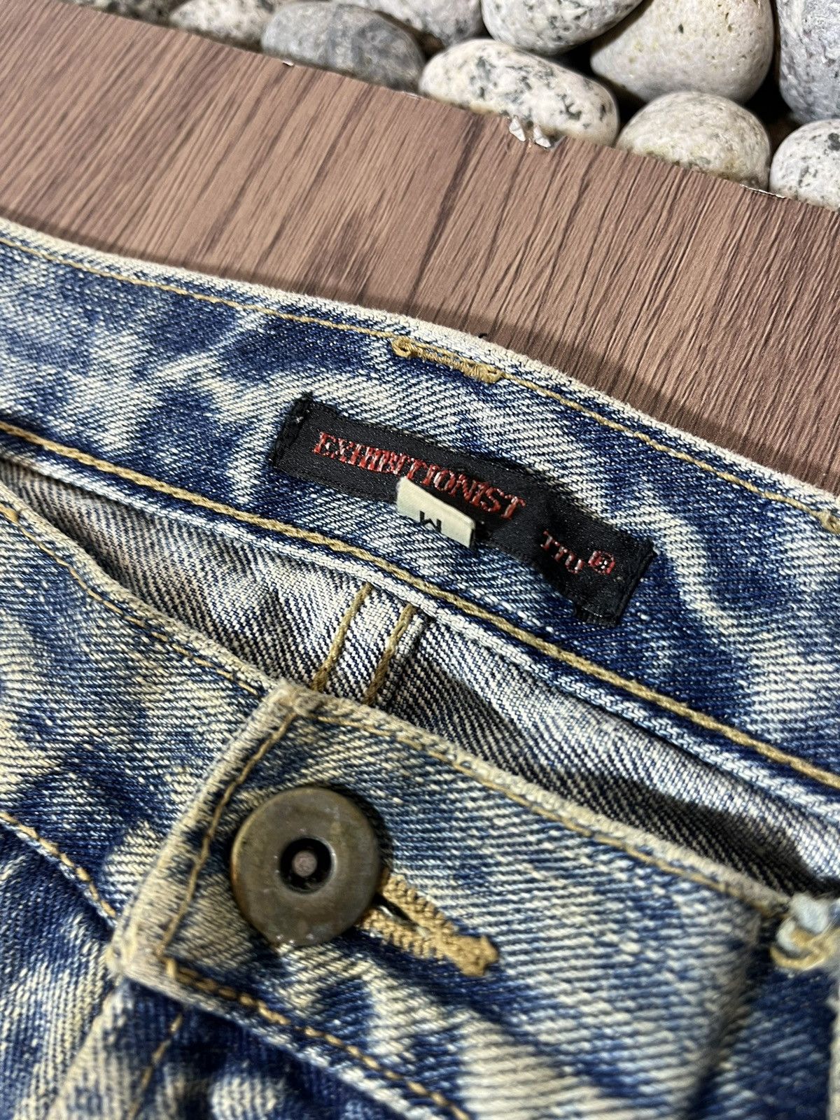 Japanese Brand Exhibitionist Japan Distressed Patchwork Jeans Size US 32 / EU 48 - 9 Thumbnail