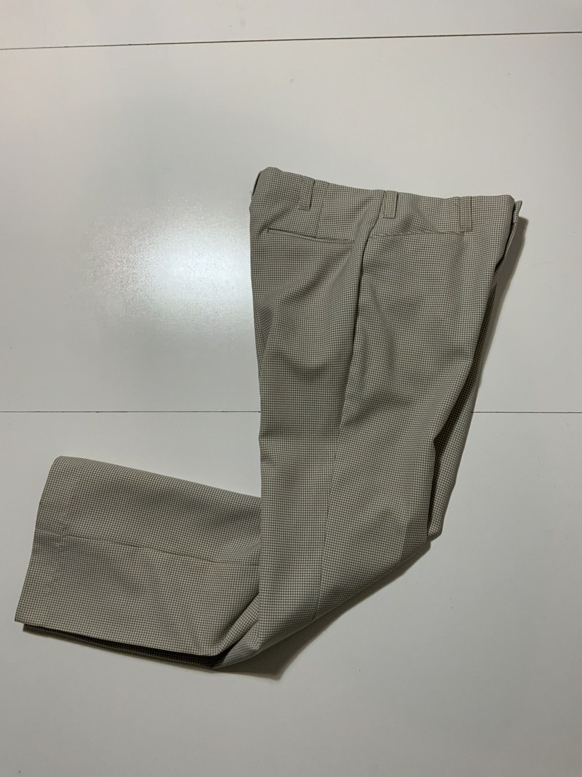 Vintage 60s 70s Rough Rider Houndstooth Flare Disco Polyester Pants Size US 32 / EU 48 - 2 Thumbnail