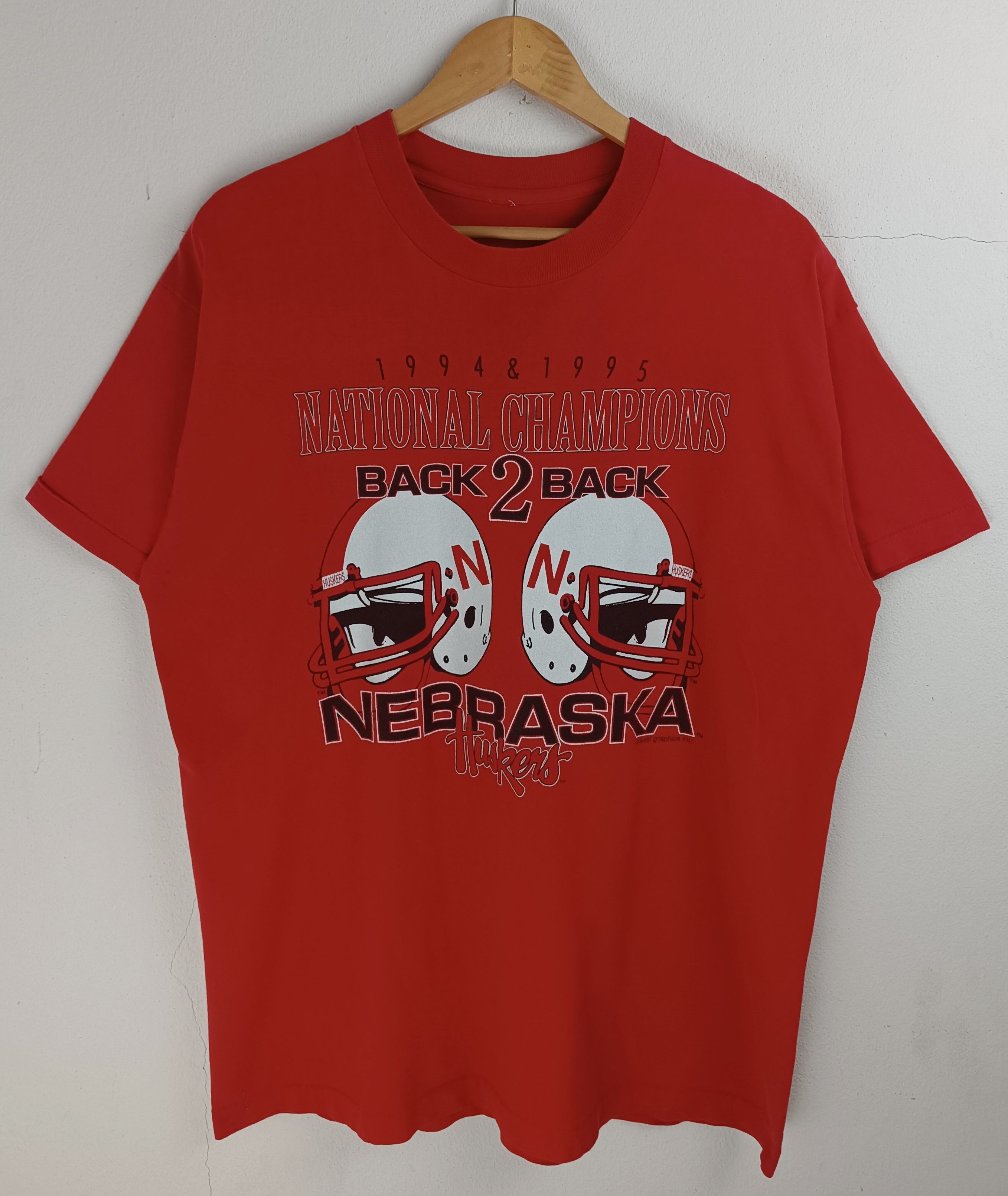 NFL VINTAGE '94 NEBRASKA HUSKERS CHAMPIONS BACK2BACK TEE NFL NBA Size US XL / EU 56 / 4 - 3 Thumbnail