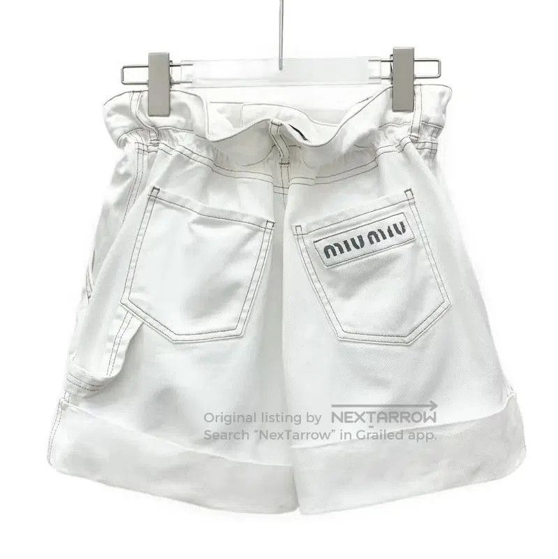 Miu Miu Miu Miu White Cotton Women's Shorts . Size 28" / US 6 / IT 42 - 1 Thumbnail