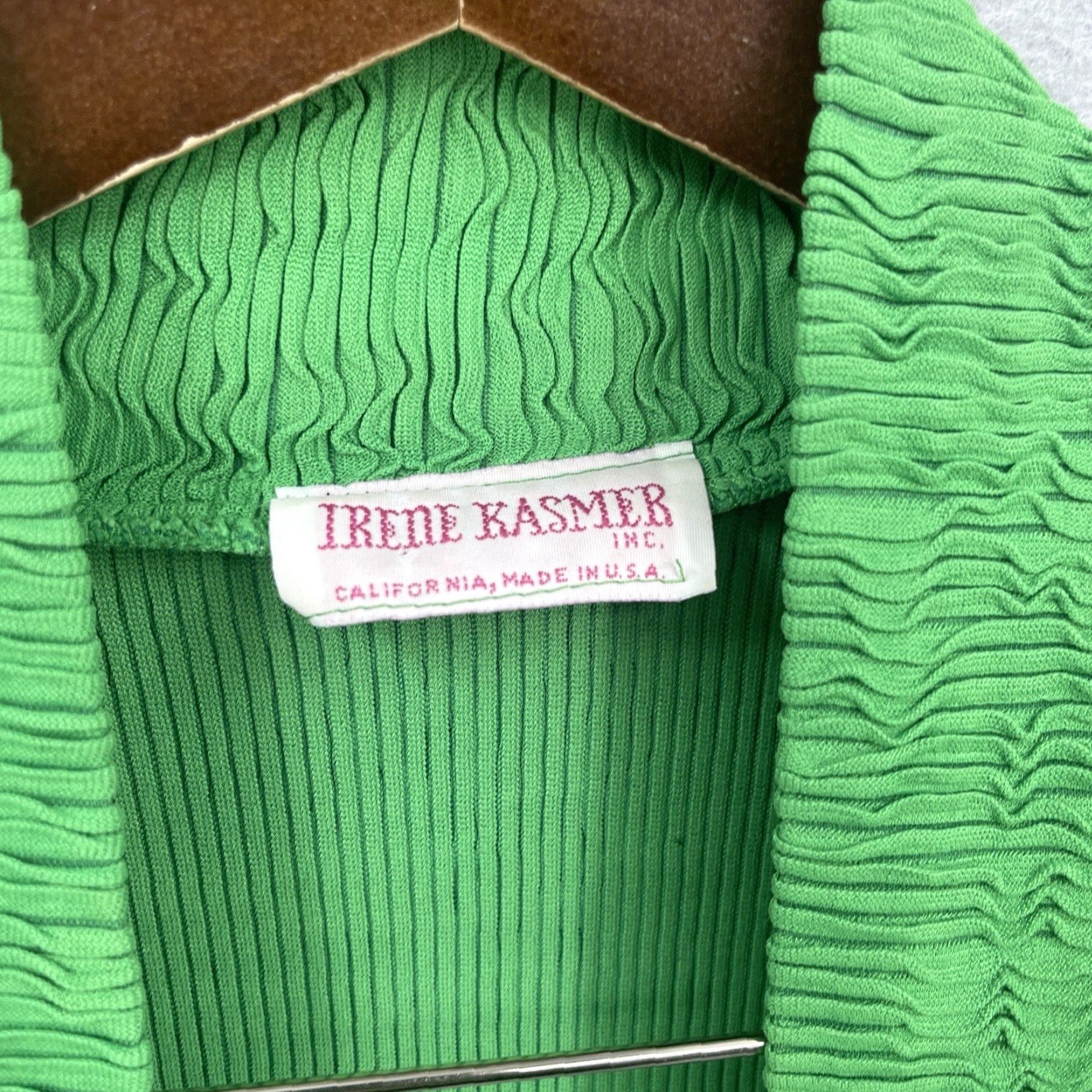 Vintage VTG Irene Kasmer Cardigan Womens M Green 1970s Vintage Secretary/Geek Dolman Sleeve Kimono Ribbed Cottagecore Shirt Mens/Womens Size M / US 6-8 / IT 42-44 - 7 Thumbnail