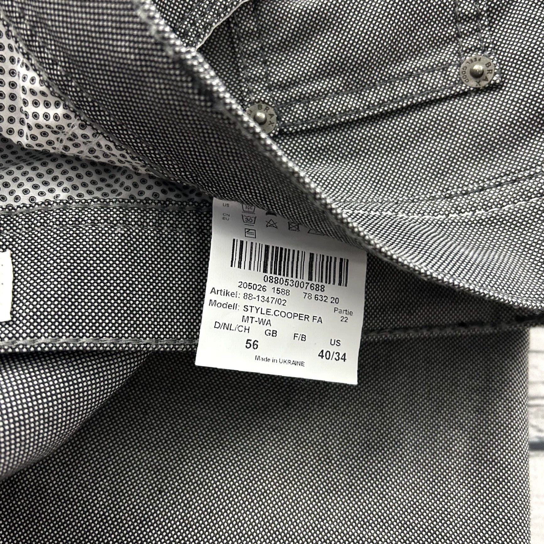 BRAX BRAX Pants Men 40x34 Regular Gray Chino-Style Regular Fit Bottoms Size US 40 / EU 56 - 5 Thumbnail