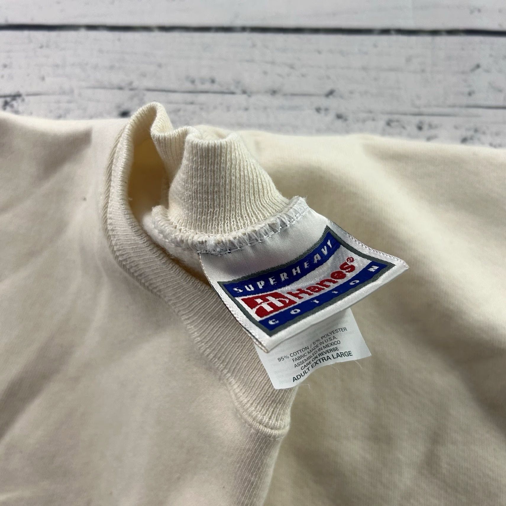 Hanes VINTAGE Hanes Northwestern Soccer Crewneck Sweatshirt Men XL Ivory Size US XL / EU 56 / 4 - 6 Thumbnail