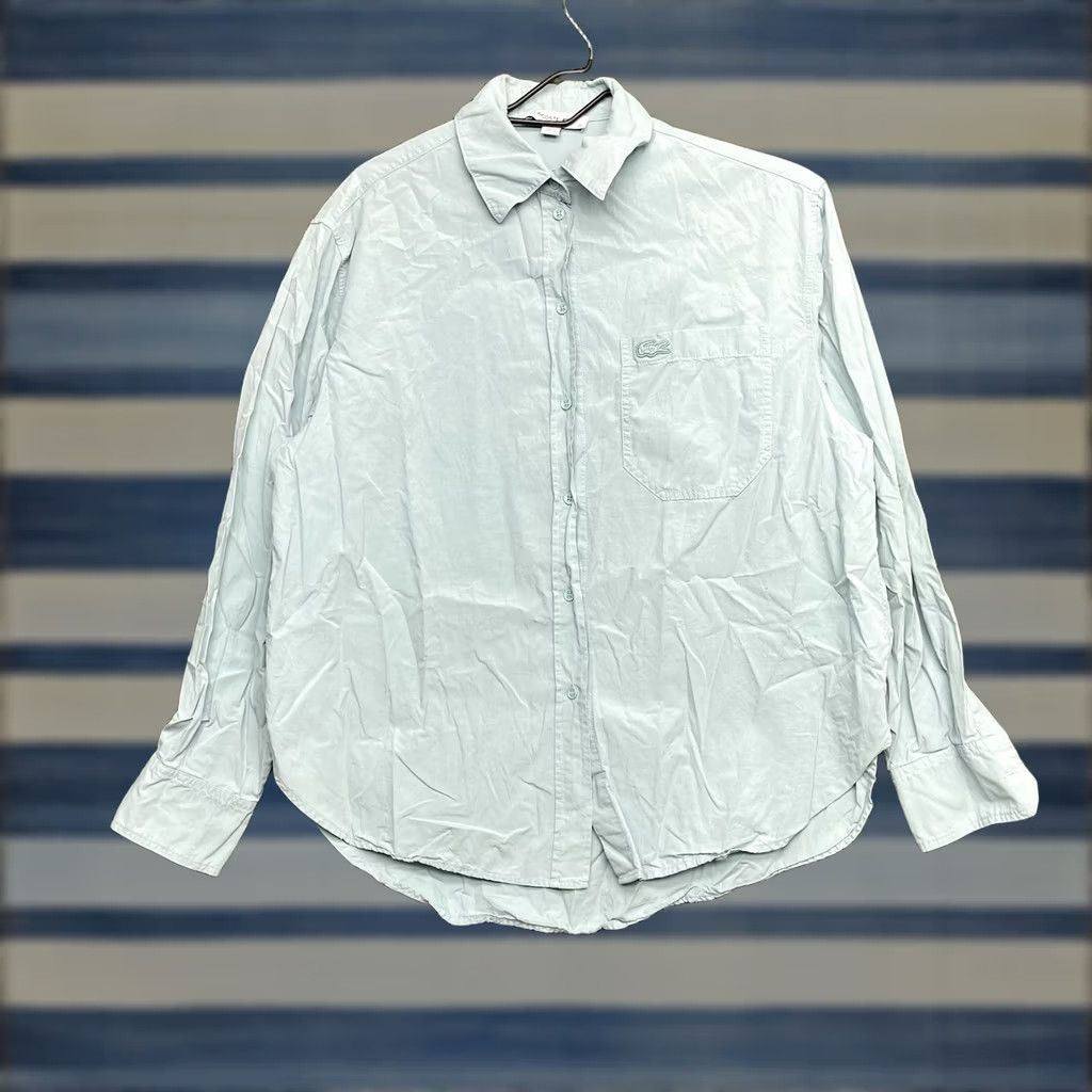 Lacoste Lacoste Shirt Womens 34 Collared Button Up Long Sleeve Slim Fit Blouse Green Size XXS / US 00 / IT 34 - 1 Thumbnail