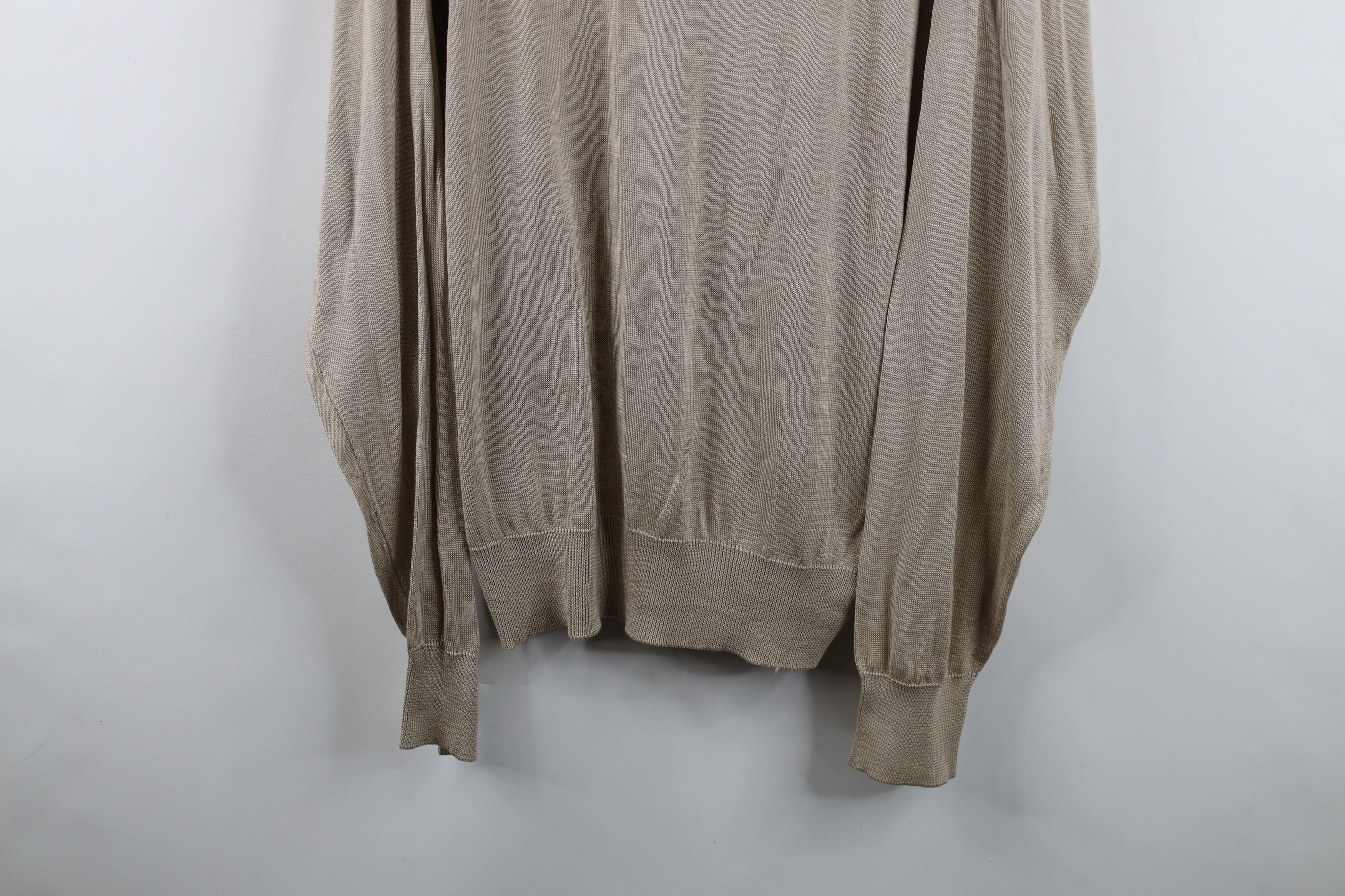 Gemelli Vintage 90s Genelli Lightweight Knit Crewneck Sweater Beige Size US XXL / EU 58 / 5 - 3 Thumbnail
