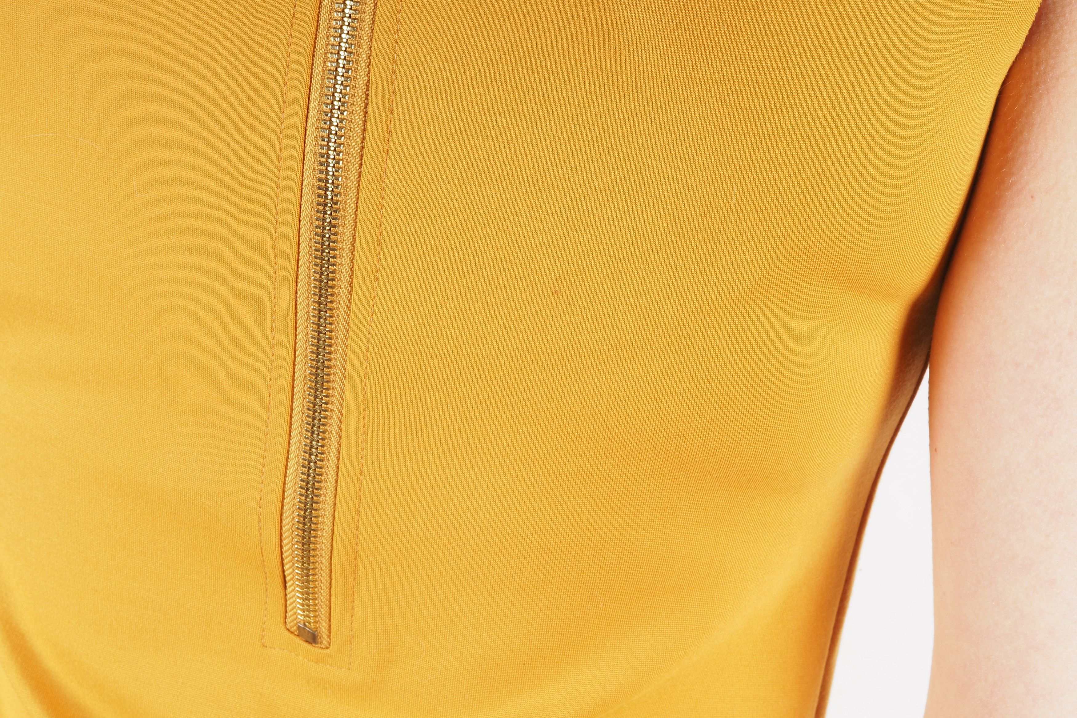 Maje Maje Madison Yellow Pleated Stretch Crepe Jersey Dress Size M / US 6-8 / IT 42-44 - 4 Thumbnail