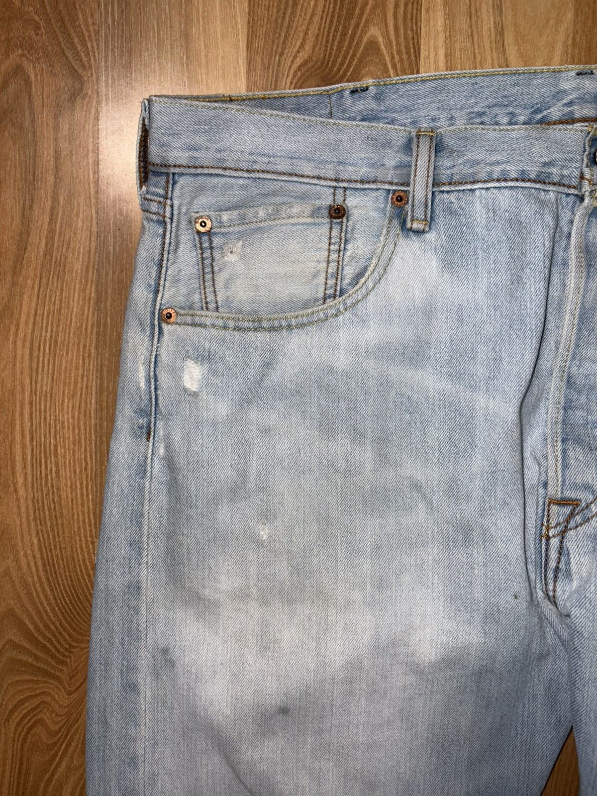 Levi's Vintage Clothing Vintage Levi's 501 Original Button Fly Light WashJeans 38x30 Size US 38 / EU 54 - 3 Thumbnail