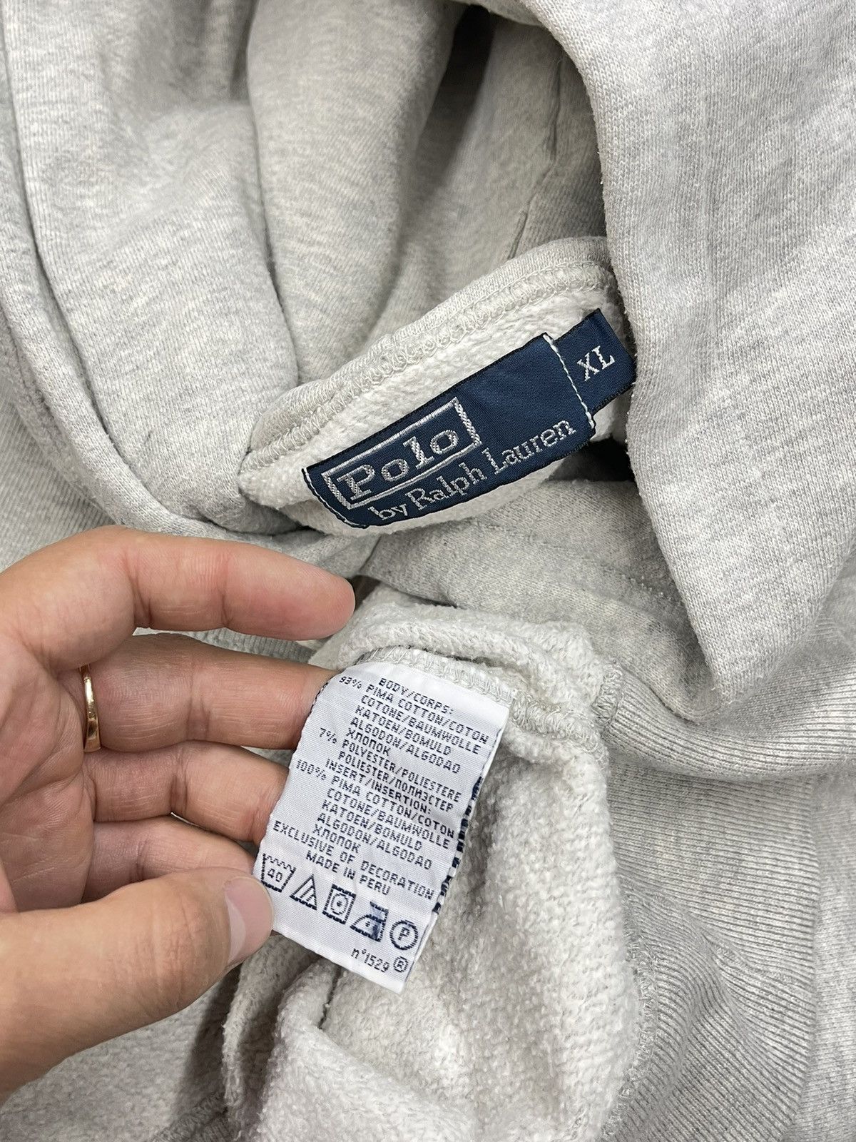 Polo Ralph Lauren Vintage Polo Ralph Lauren Grey Hoodie Y2K Rugby Size US XL / EU 56 / 4 - 9 Thumbnail