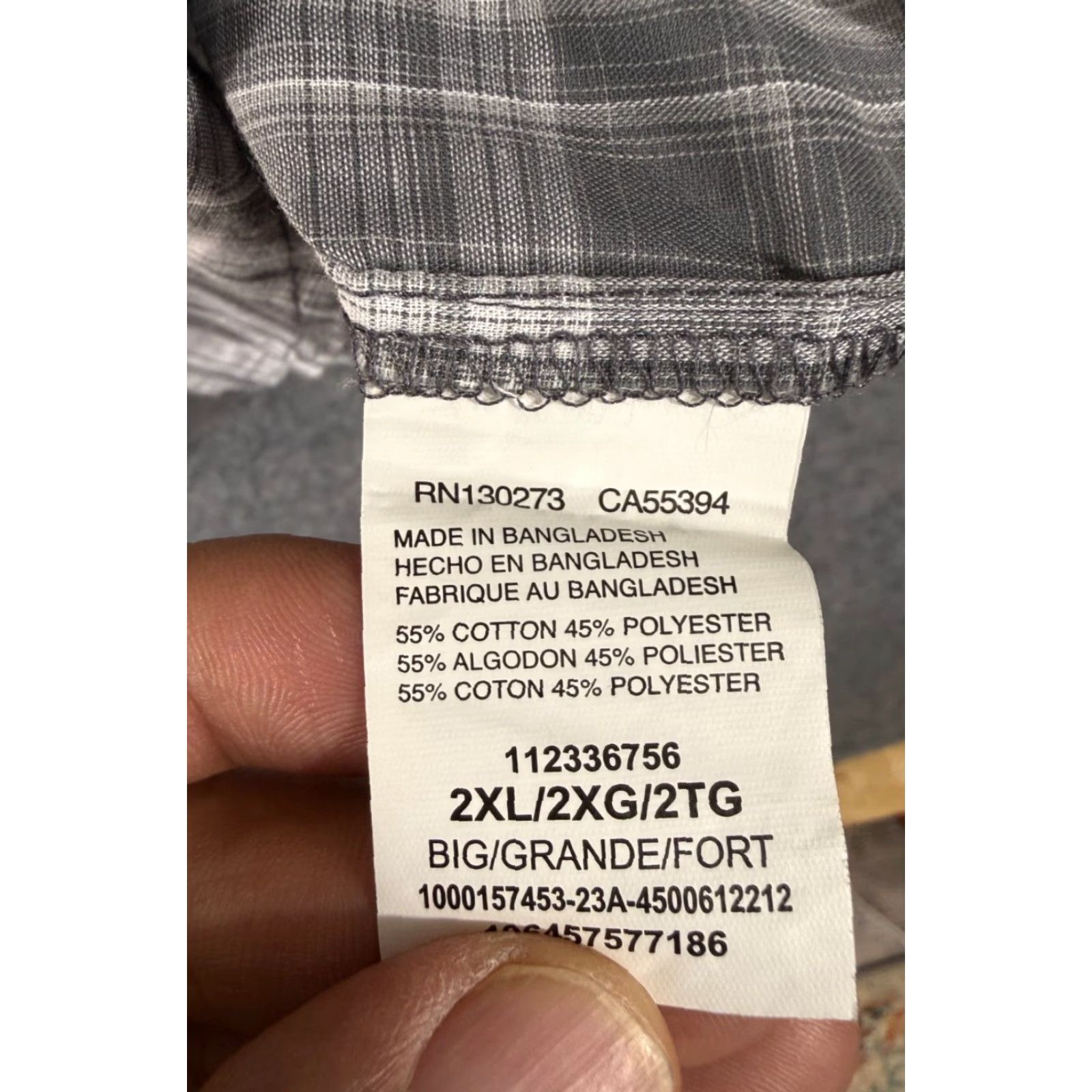 Wrangler Wrangler Shirt Mens 2XL Gray Plaid Pearl Snap Short Sleeve Cowboy Rodeo Western Size US XXL / EU 58 / 5 - 7 Thumbnail