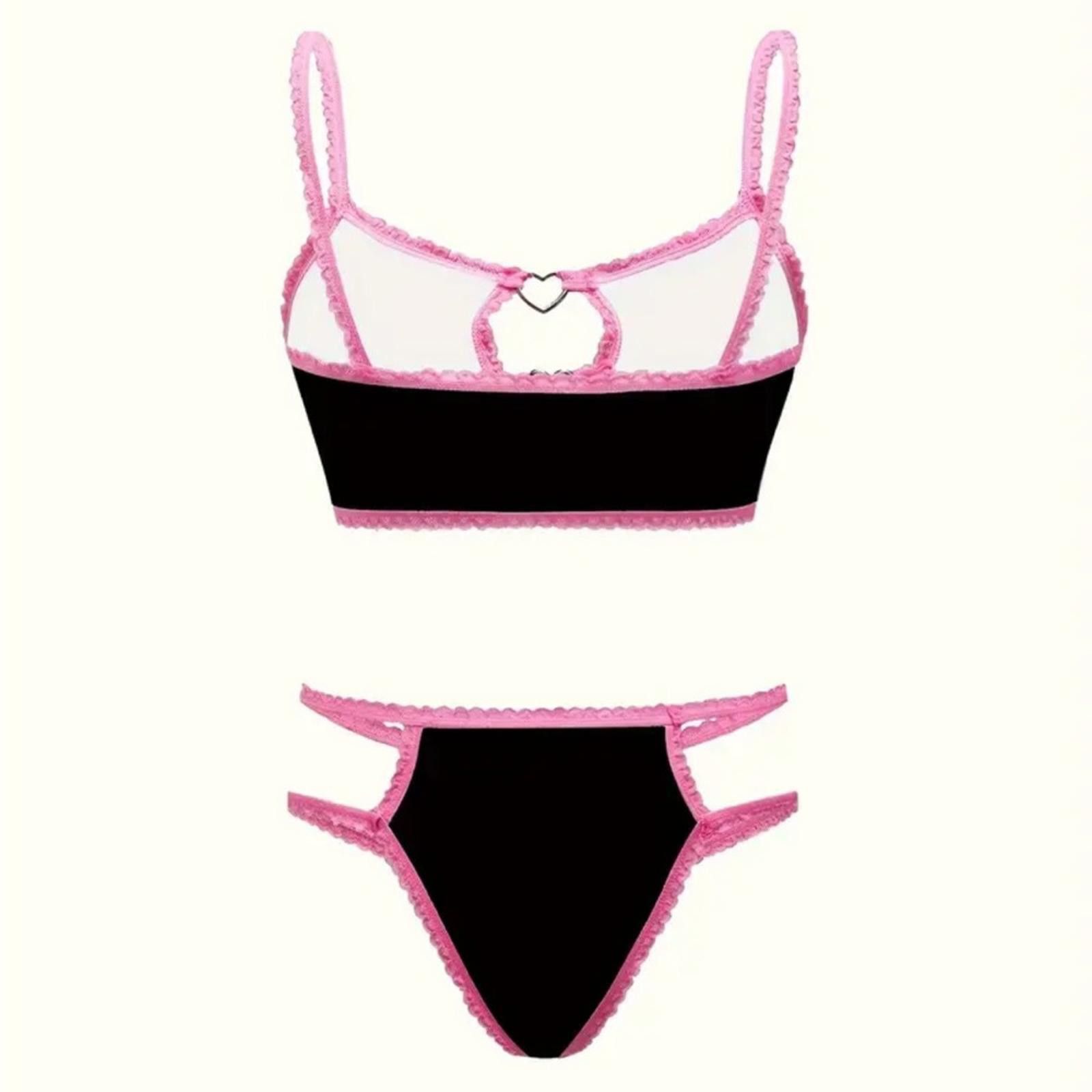 Designer Pink And Black Bunny Intimates Set NWT Size ONE SIZE - 3 Thumbnail