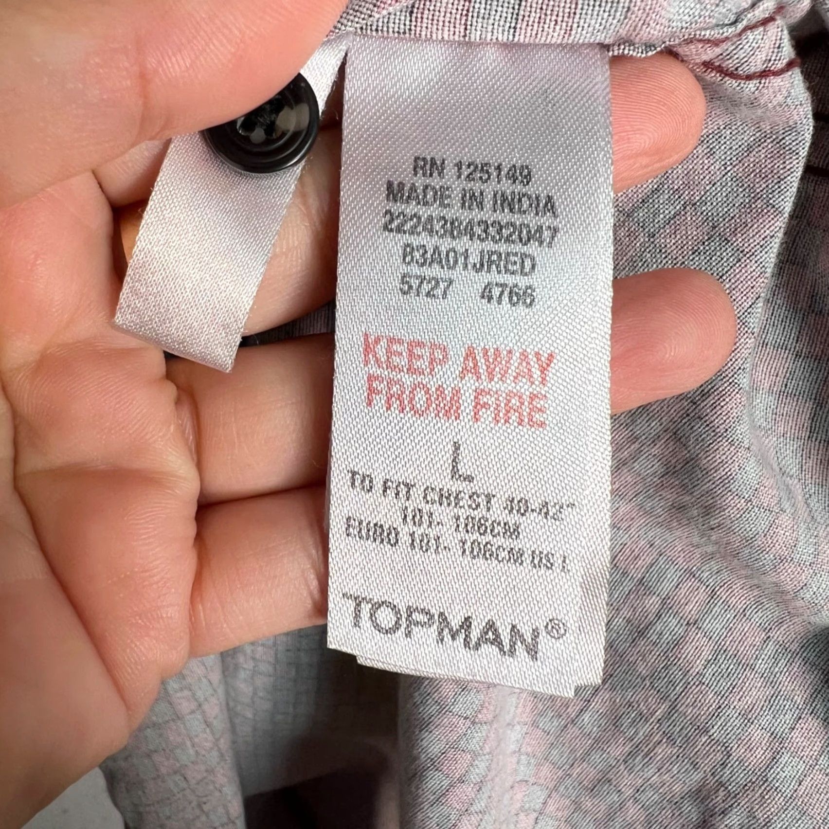 Topman Topman Mens Size Large Red & Black Checkered Skater Fit Short Sleeve Shirt Size US L / EU 52-54 / 3 - 7 Thumbnail