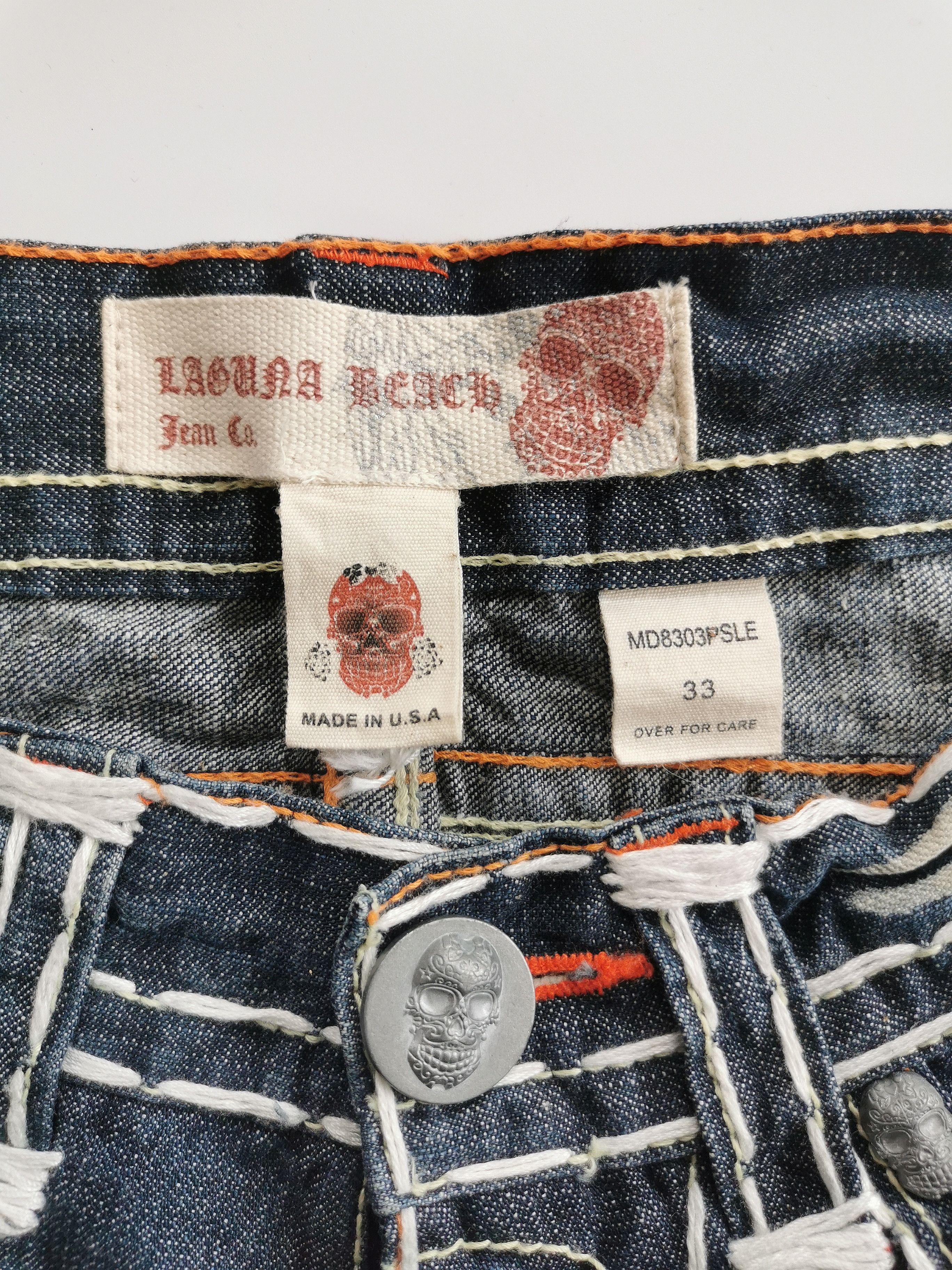 Japanese Brand Flare Denim Cross Embrodery Laguna Beach Size US 33 - 13 Thumbnail