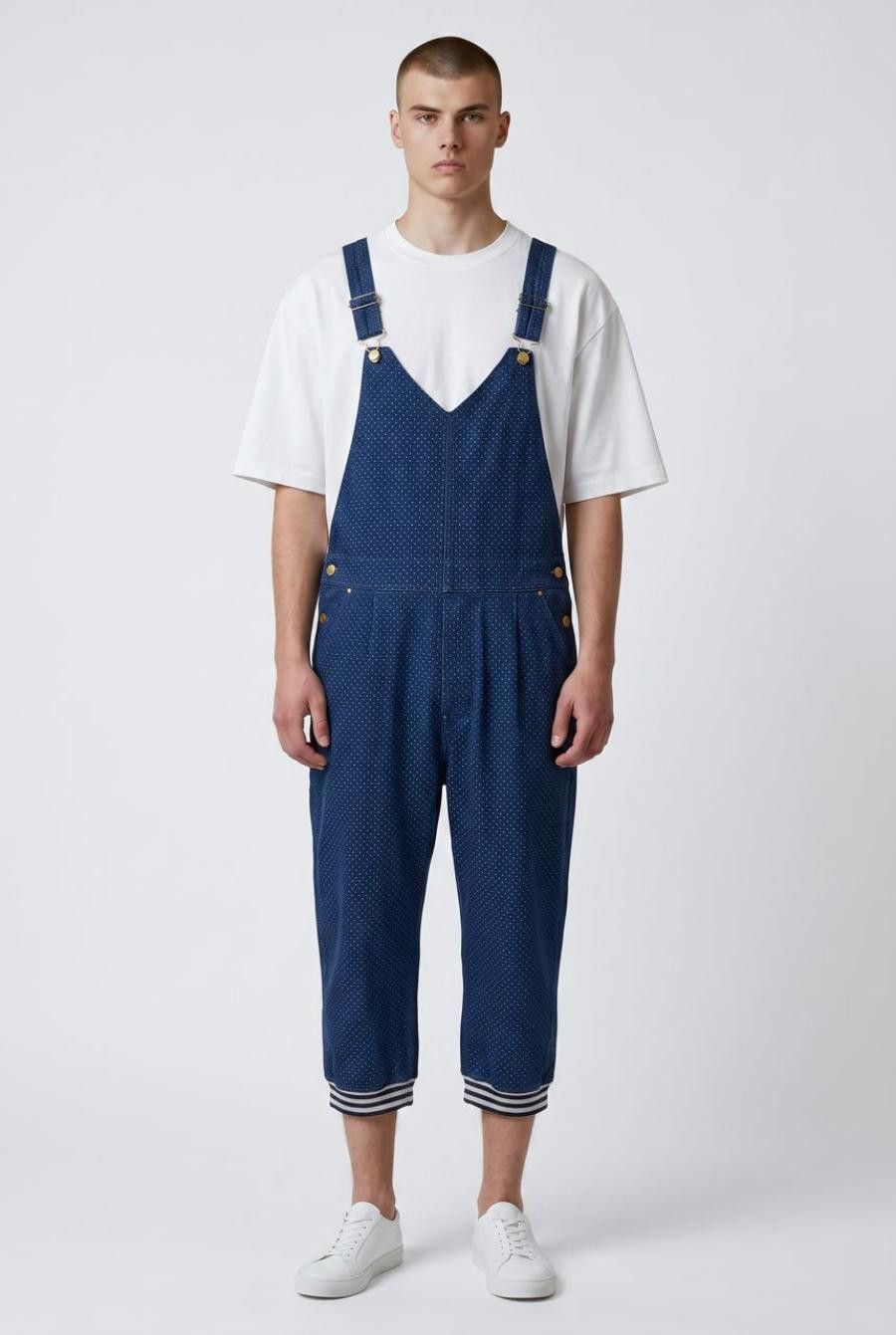 mercibeaucoup Mercibeaucoup Polka Dot Corduroy Suspender Overalls Sarouel Size US 34 / EU 50 - 1 Thumbnail