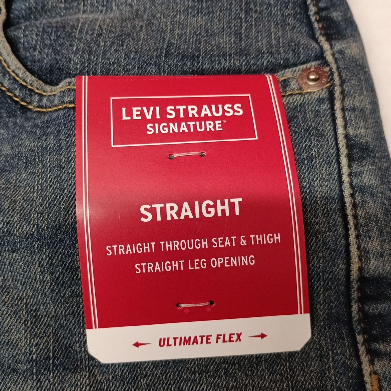 Levi's Signature By Levi Straight Jeans Mens 30x32 Blue Cotton Flex Size US 30 / EU 46 - 5 Thumbnail
