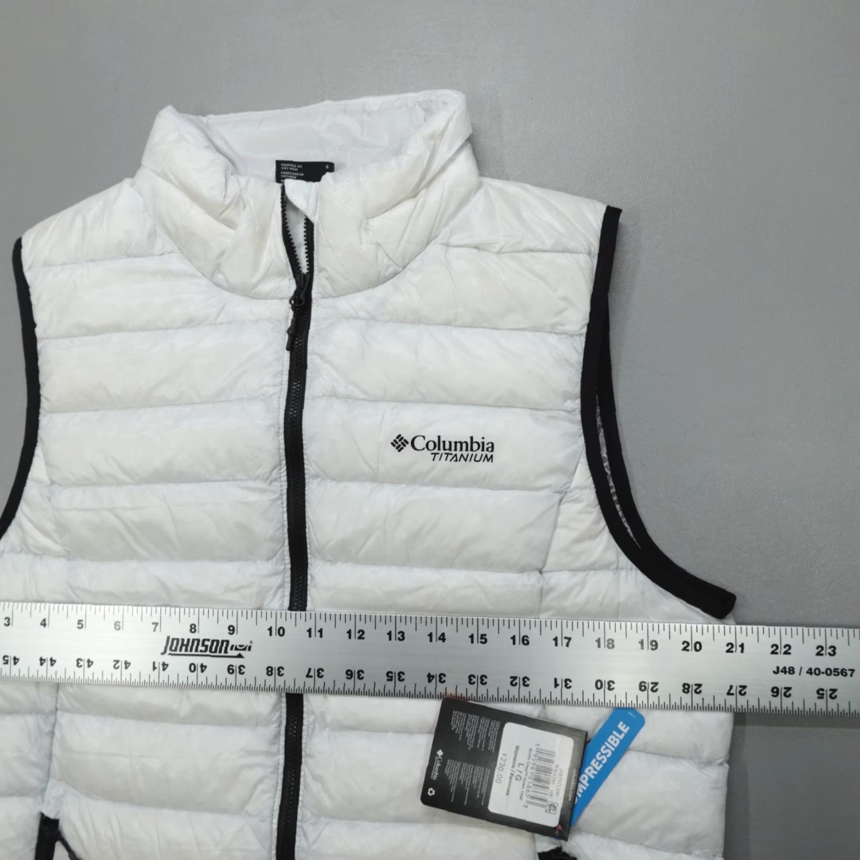 Vintage Columbia Down VEST Jacket Women's L Omni-Heat PACKABLE White Jacket Vest Size L / US 10 / IT 46 - 6 Thumbnail